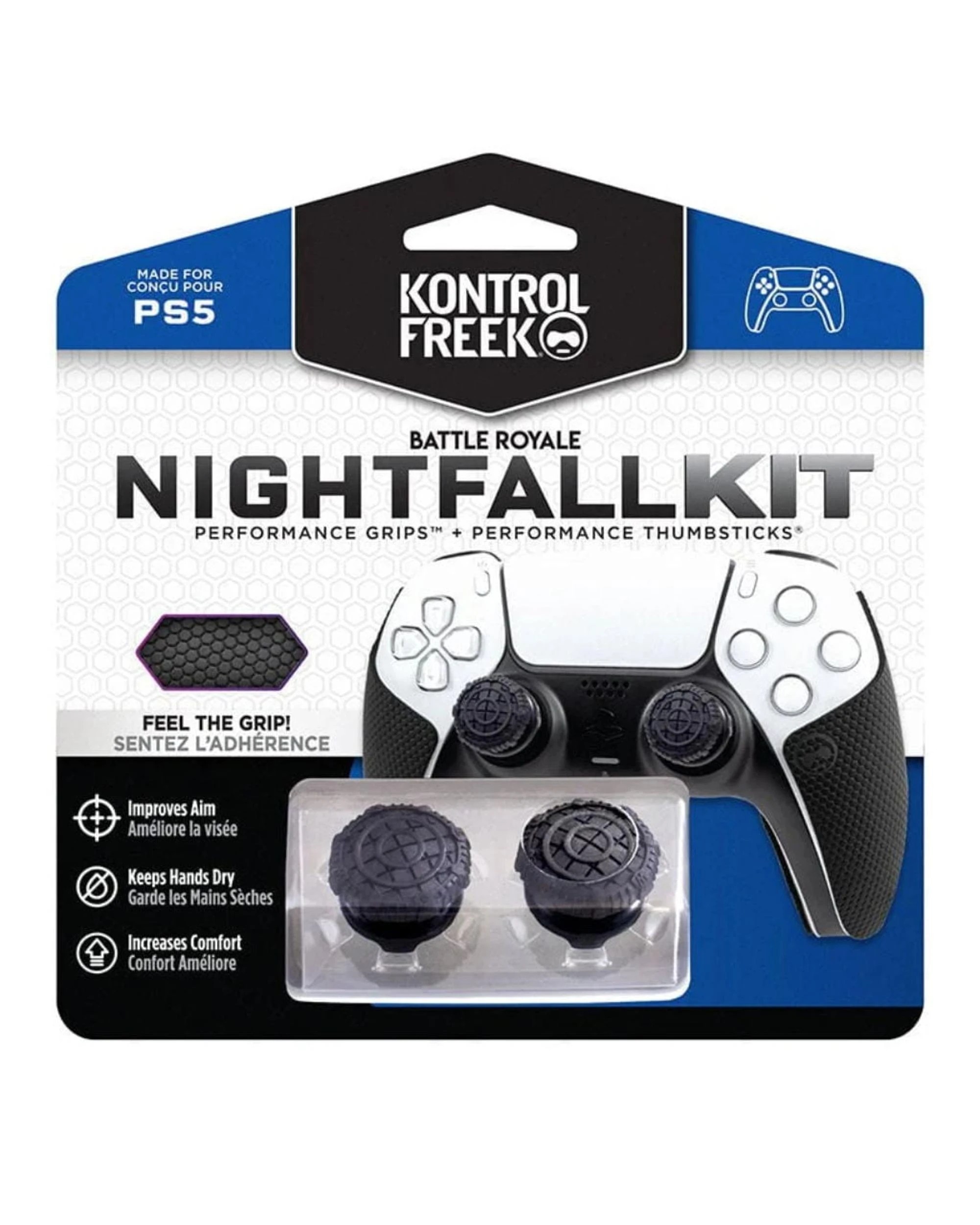 1 KontrolFreek Battle Royale Nightfall Performance Kit for PS5 - Black, 1 of 2