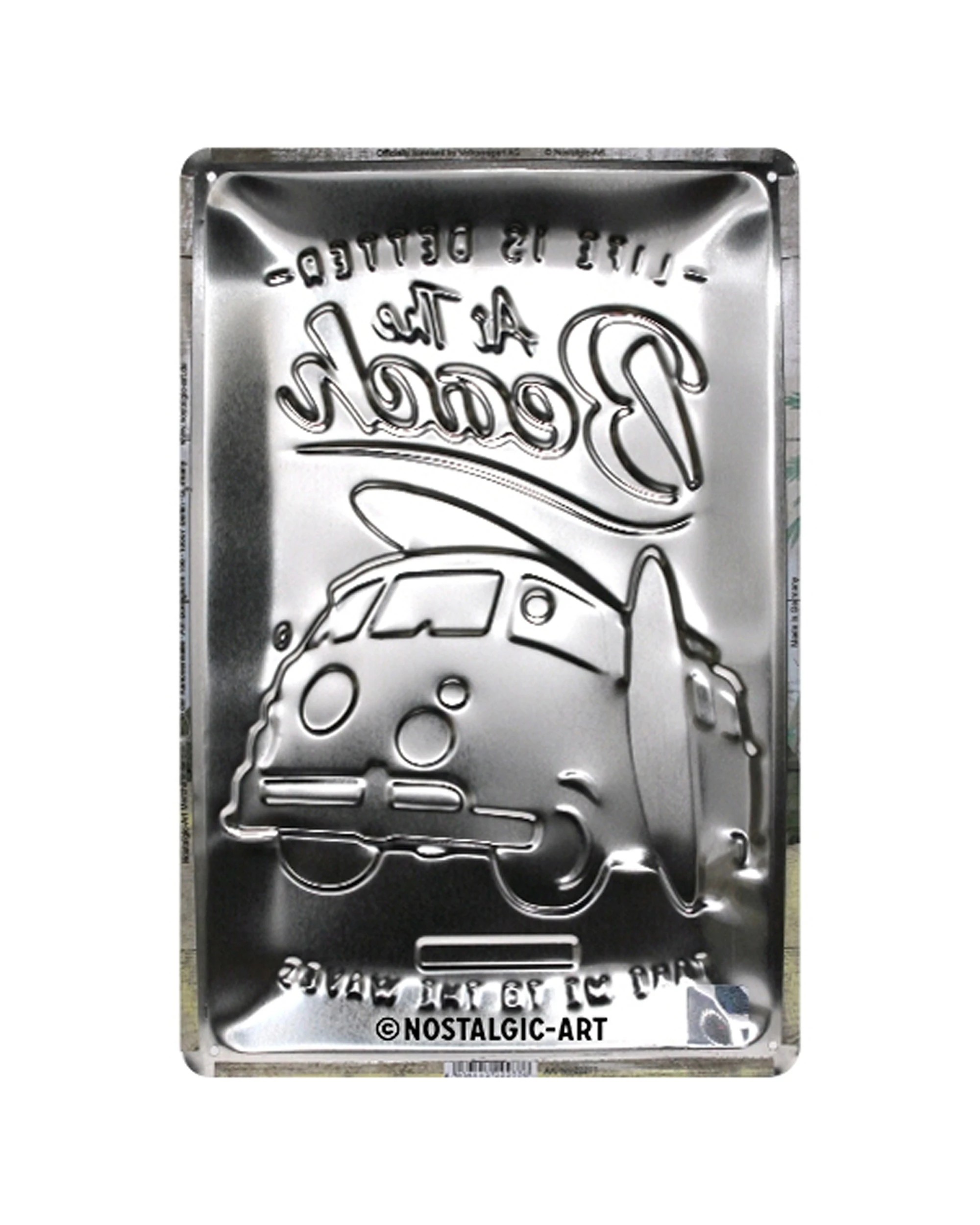 2 Nostalgic-Art Medium 20x30cm Metal Wall Art Sign Plaque - VW Bulli Beach - Multi, 2 of 3