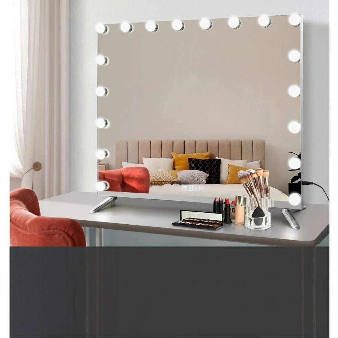 4 Embellir tooth Makeup Mirror 80x65cm Hollywood Vanity with LED Light Wall - Multi, 4 of 6