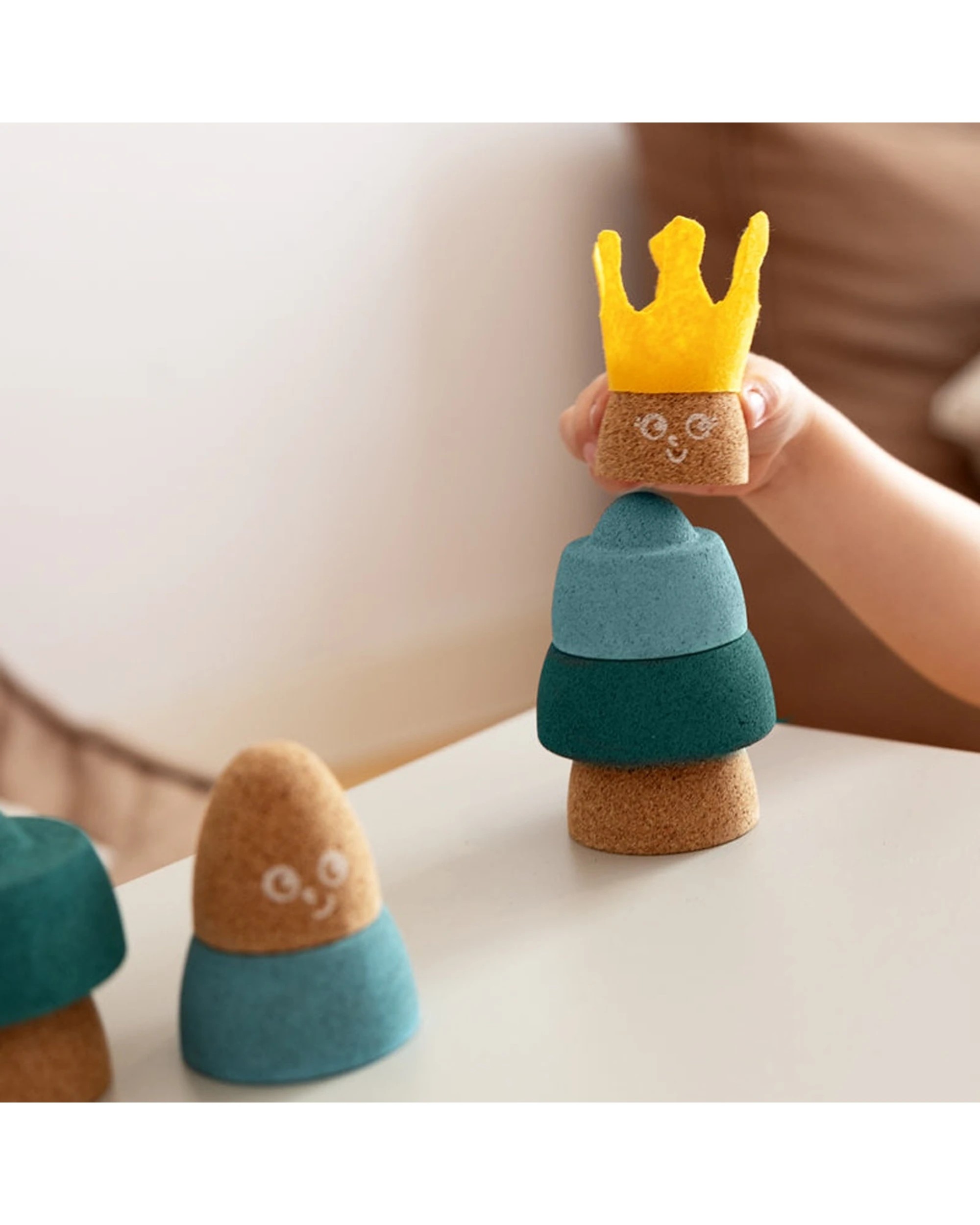 3 Korko King Stacking Toy Creative Play With Felt Crown Cork Educational Toy for Kids - Multi, 3 of 3