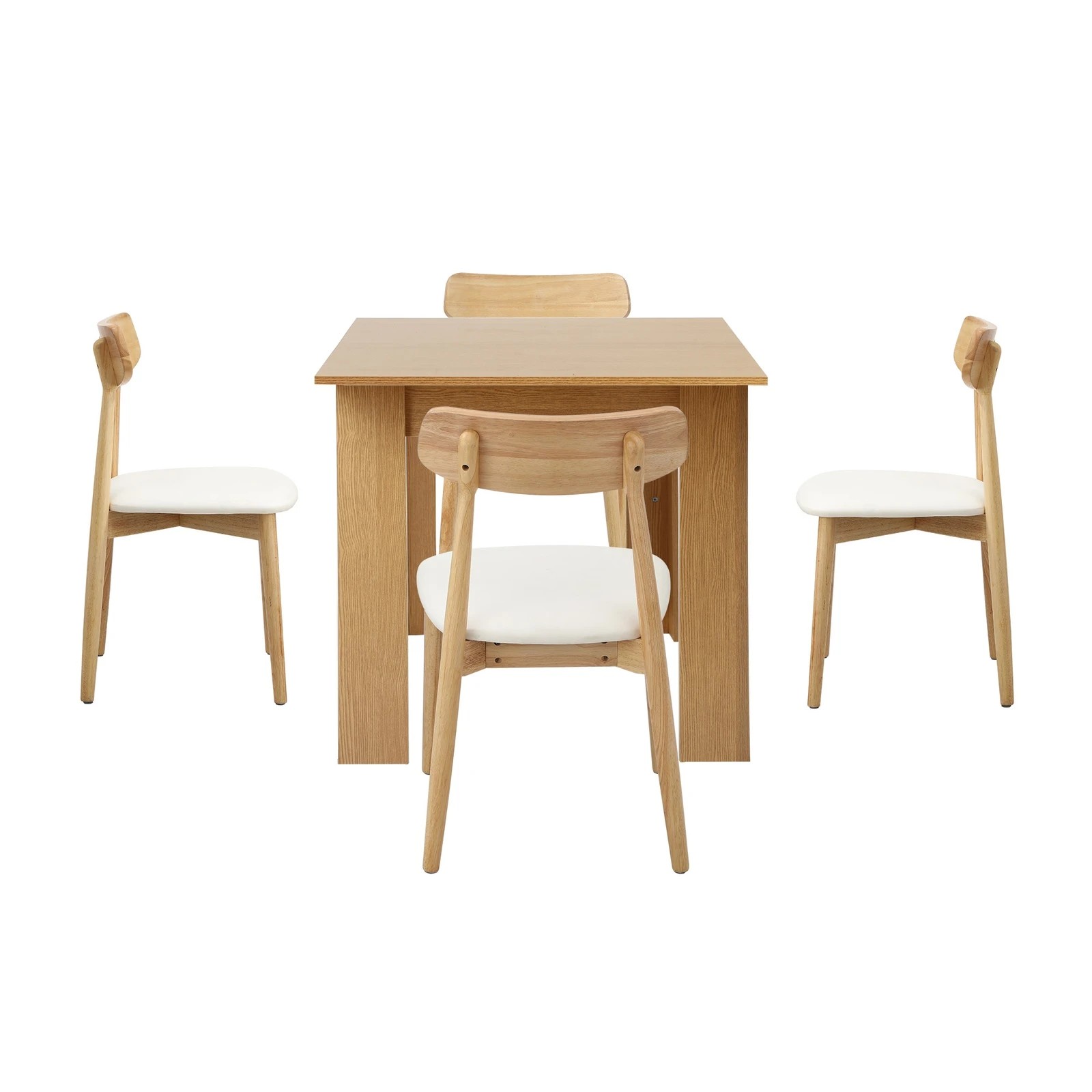 9 Oikiture 160cm Extendable Dining Table with 4x Dining Chairs PU Leather - Natural, 9 of 9