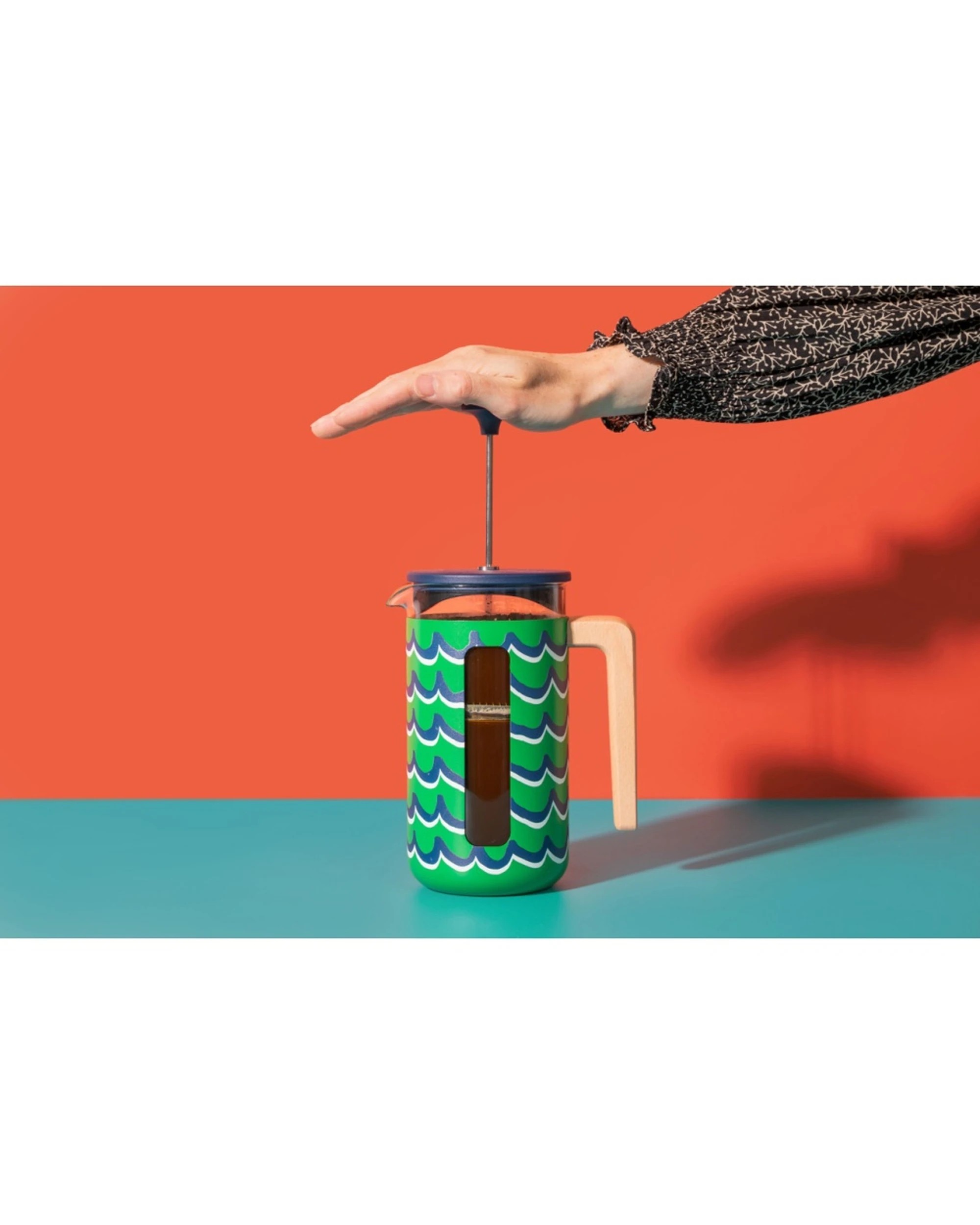 5 La Cafetiere Pisa Cafetiere Stainless Steel Coffee Plunger 1L Cyan Tides - Green, 5 of 7