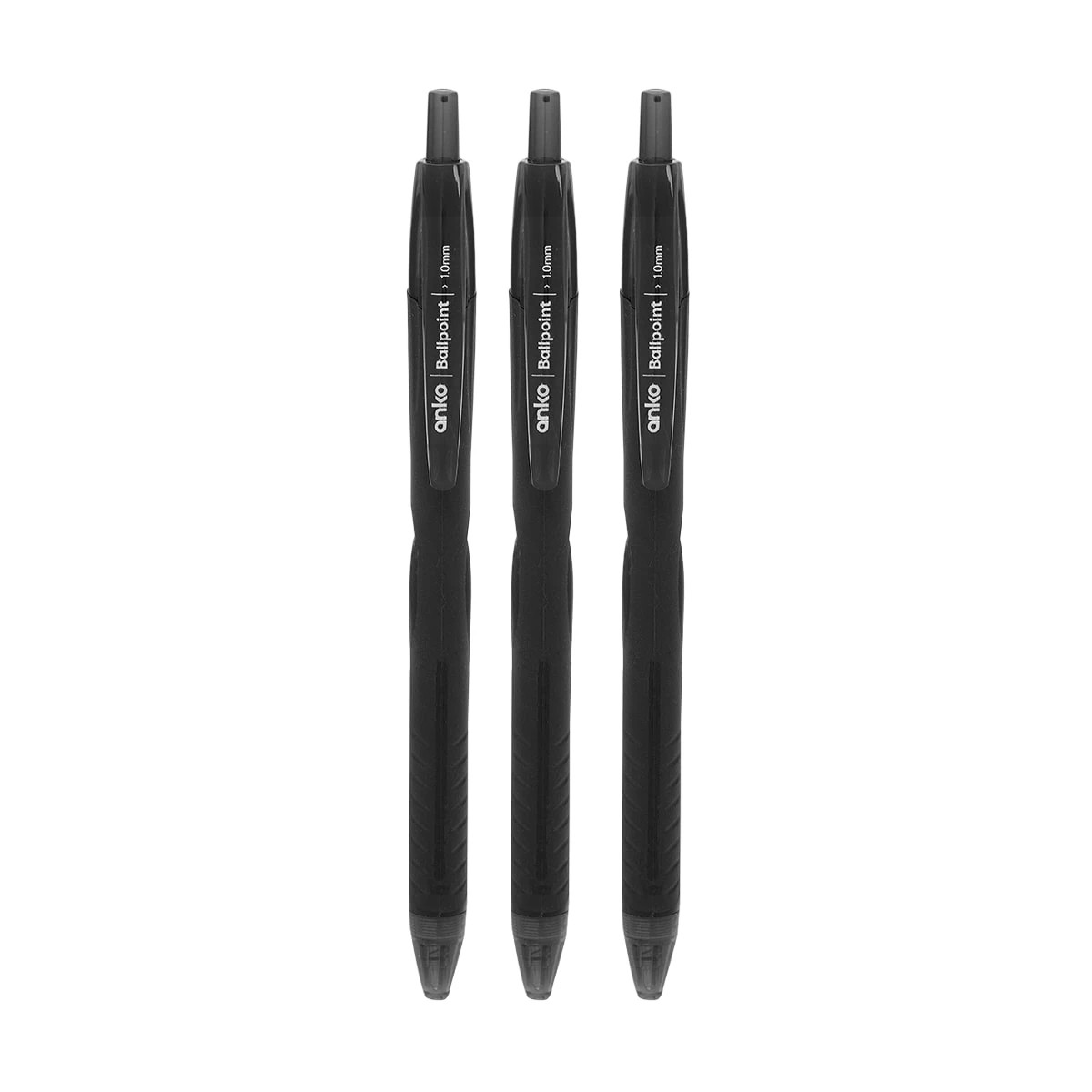 2 3 Pack Retractable Ballpoint Pens - Black, 2 of 4