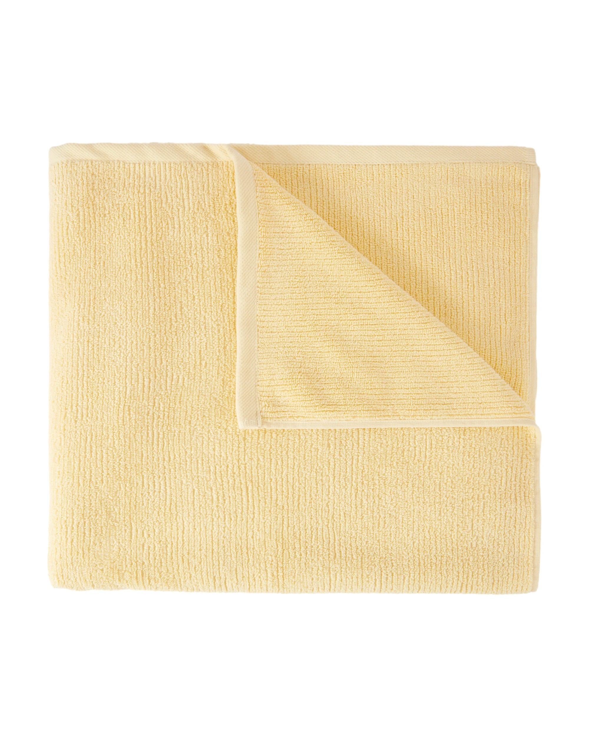 1 Ribbed Cotton Bath Sheet - Yellow, 1 of 5