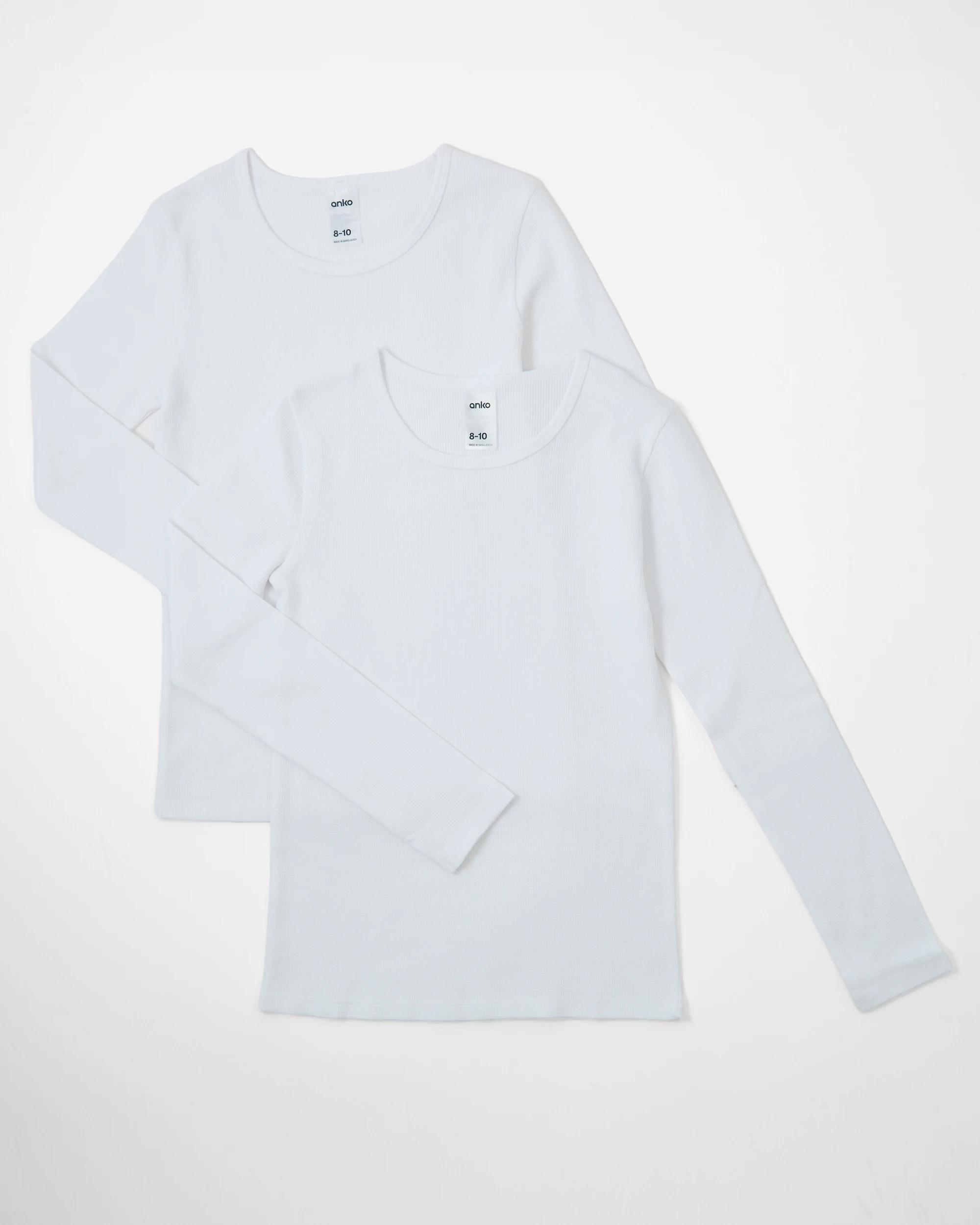 1 2 Pack Long Sleeve Thermal Top White, 1 of 4