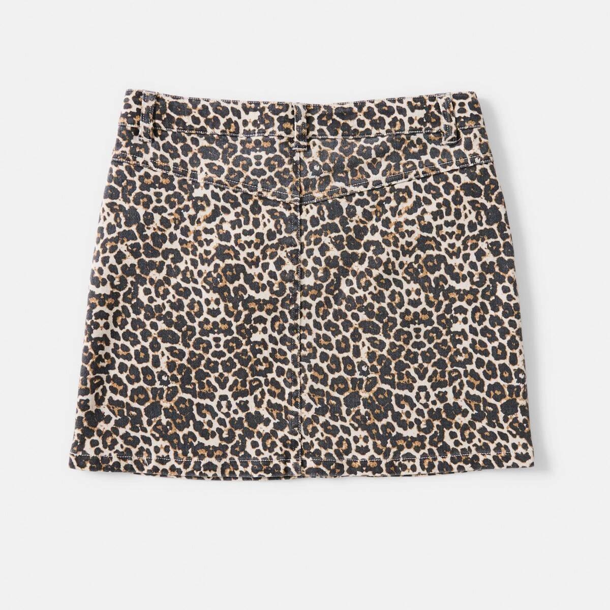 8 Denim Leopard Skirt Ocelotwas, 8 of 8