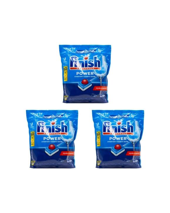 Finish 3x 60pc Dishwasher Tablets Powerball Tablets AllIn1 Dishwasher - Blue