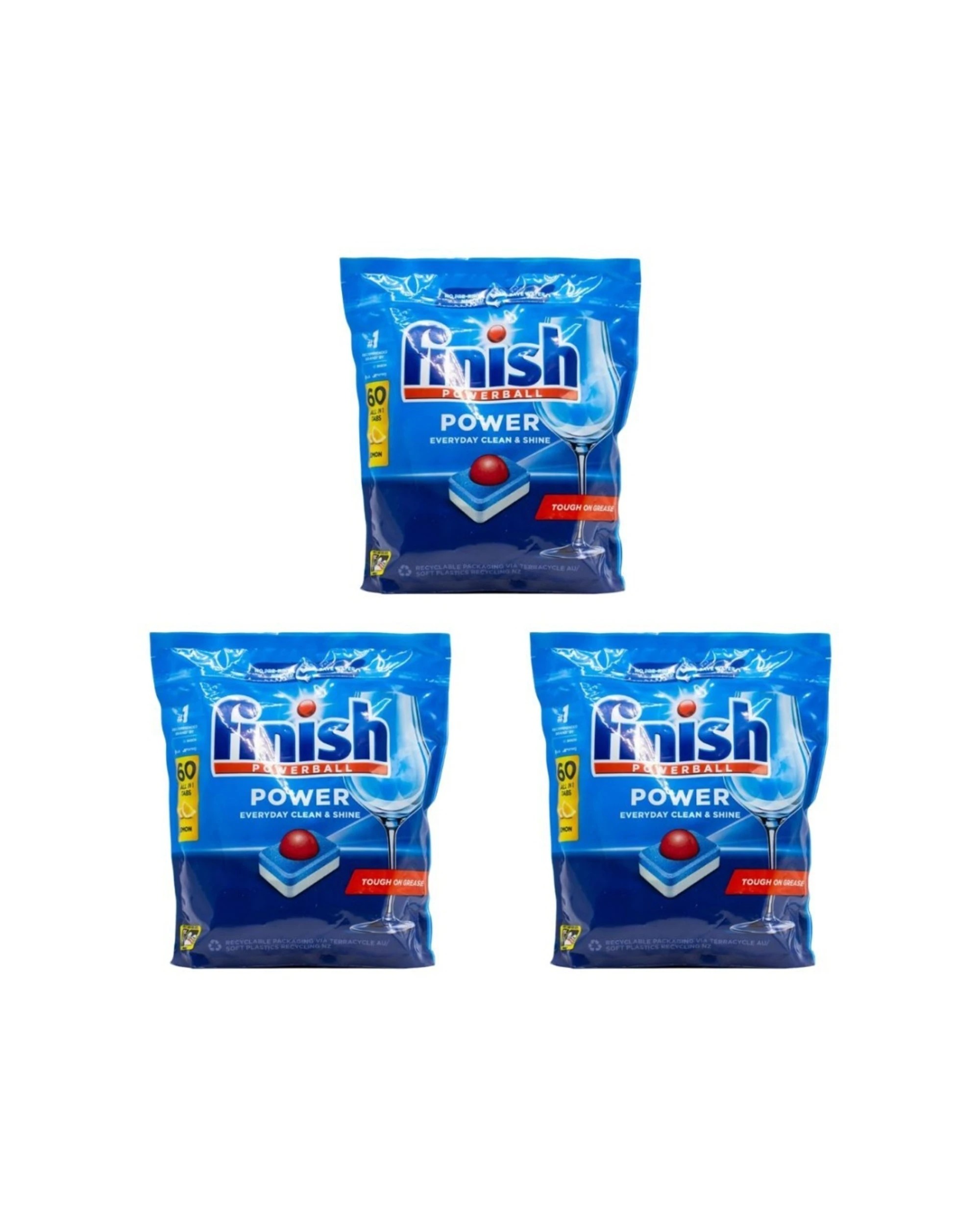 1 Finish 3x 60pc Dishwasher Tablets Powerball Tablets All-In-1 Dishwasher, 1 of 3