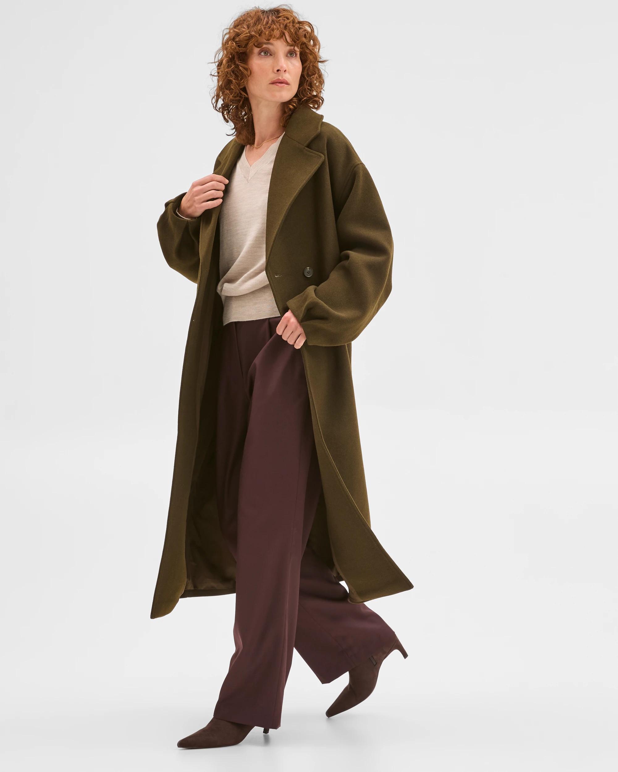 3 Preview Wrap Belted Coat DARK OLIVE, 3 of 10