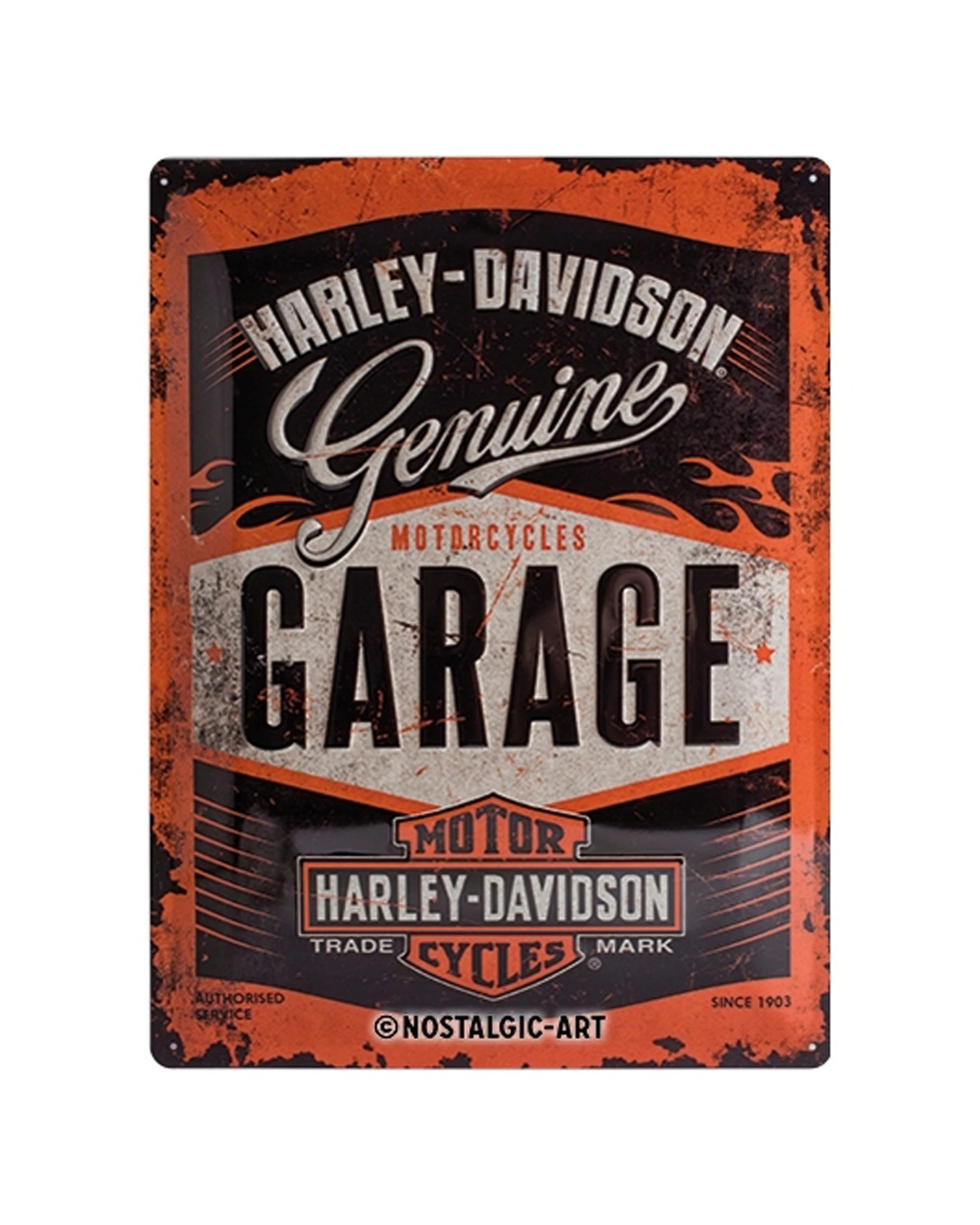 2 Nostalgic-Art Large 30x40cm Metal Wall Art Sign Plaque - Harley-Davidson Garage - Multi, 2 of 5
