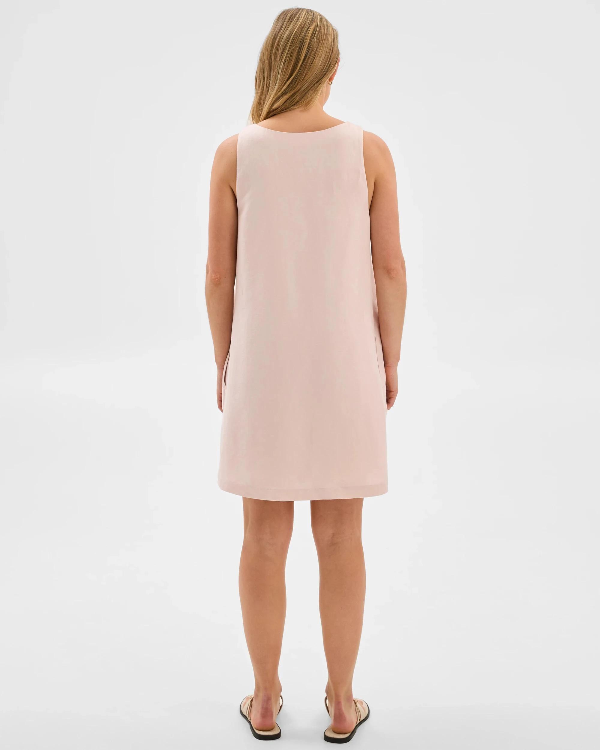 7 Lily Loves European Linen Blend U-Neck Mini Dress PINK LEMONADE, 7 of 7