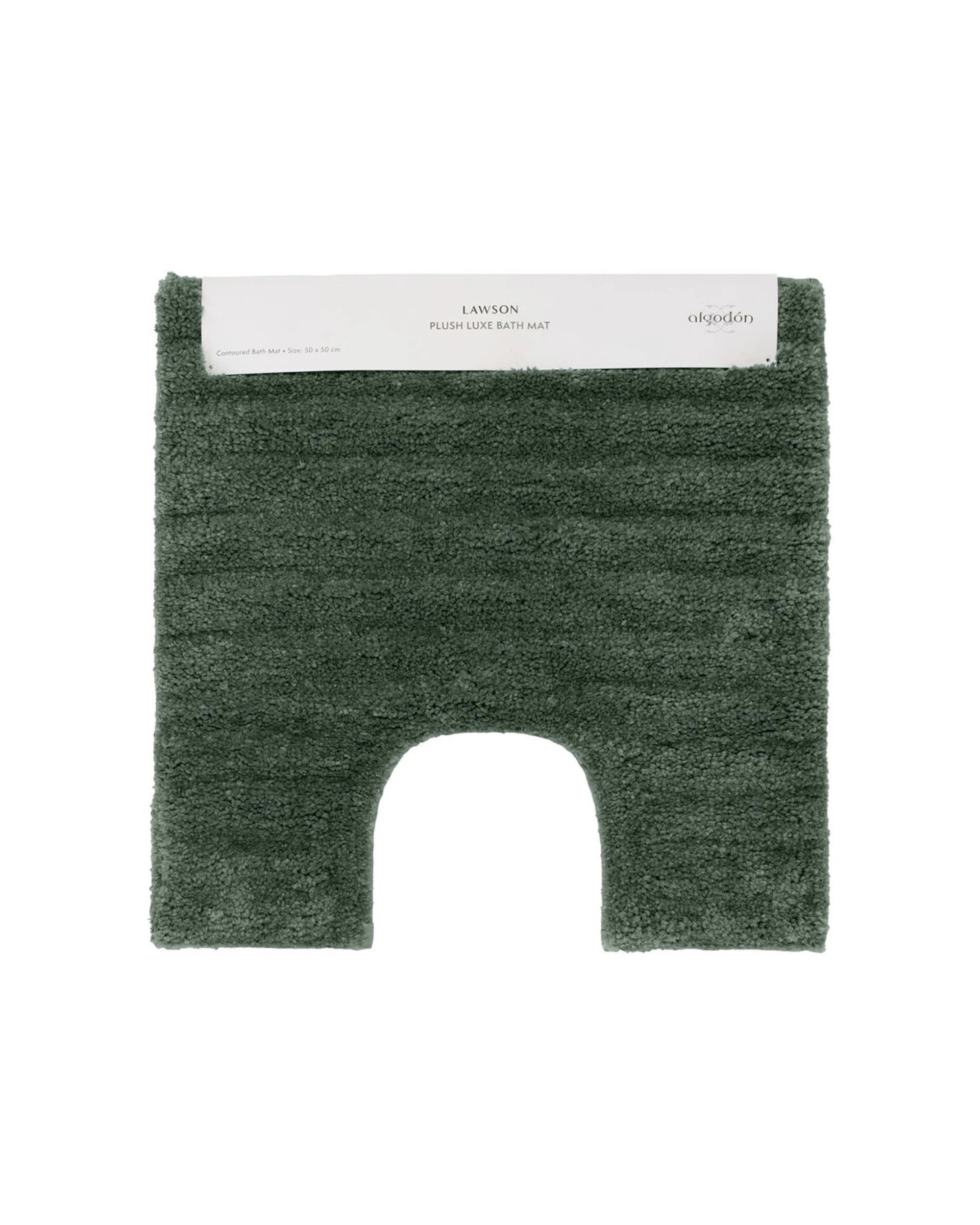 1 Algodon Lawson Plush Contoured Bath Mat Polyester 50x50cm - Green, 1 of 1