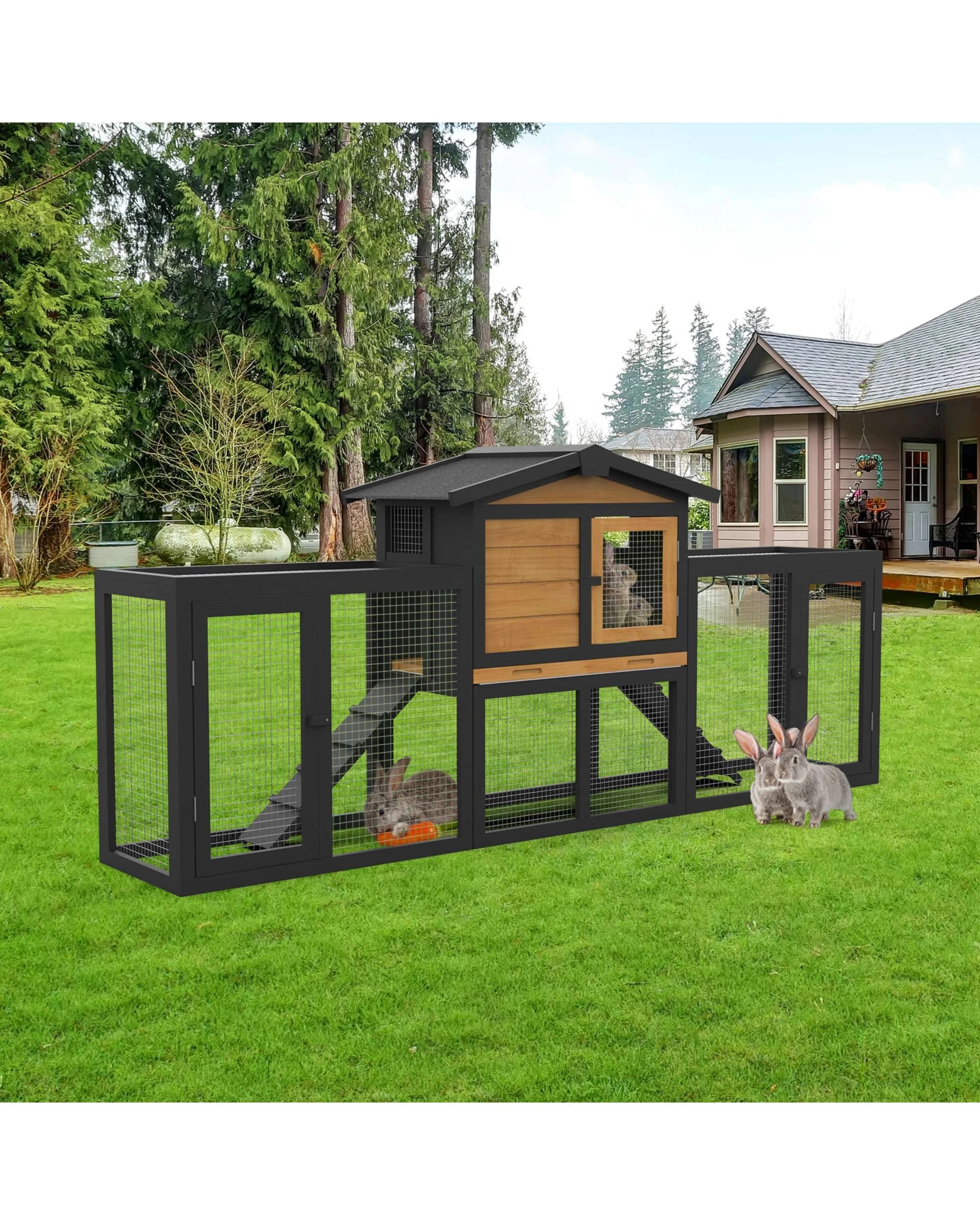 5 Advwin Chicken Coop Rabbit Hutch Extra Large Wooden Run Bunny Cage, 5 of 9