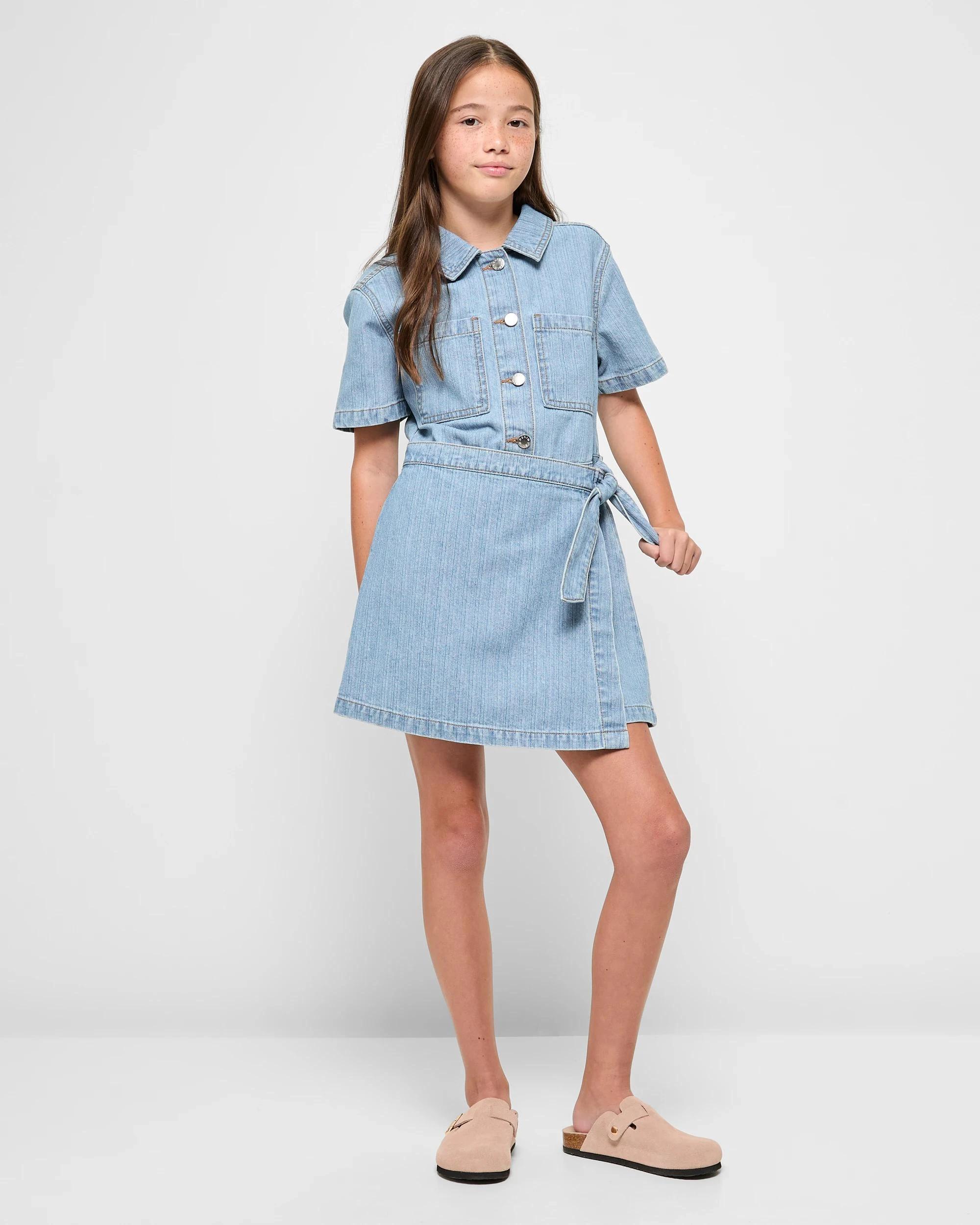2 Target Denim Textured Denim Dress BLUE, 2 of 5