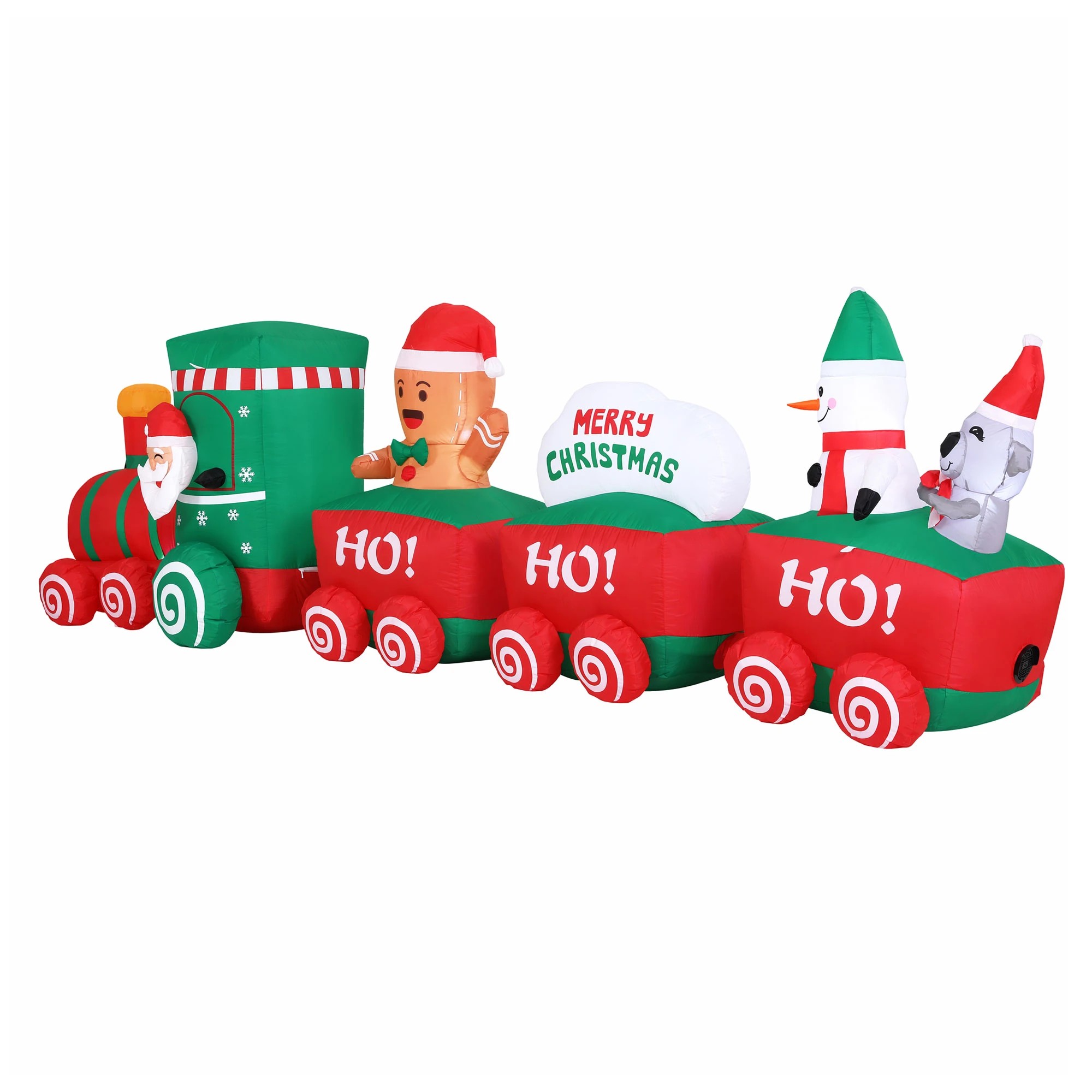 4 Jingle Jollys Christmas Inflatable Santa Train 3.6M Length LED Decorations Illuminated - Multi, 4 of 9