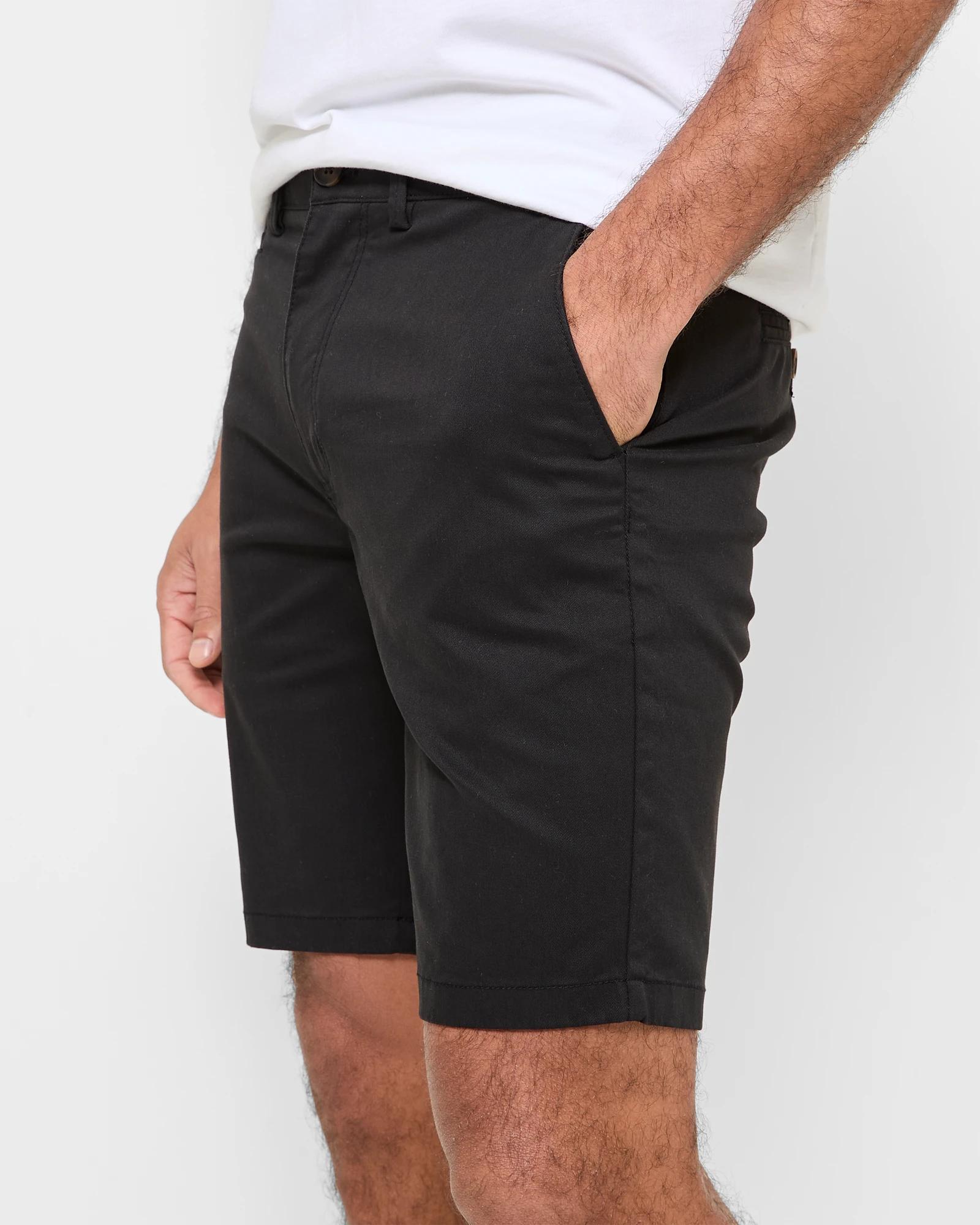 3 Target Australian Cotton Blend Slim Chino Shorts BLACK, 3 of 5