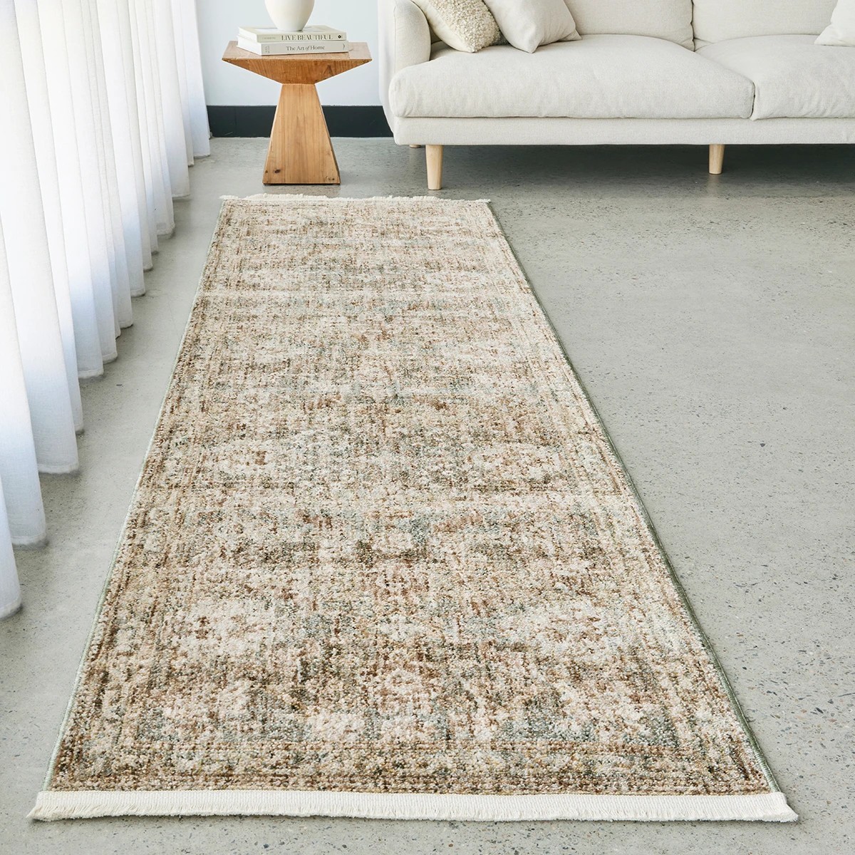 3 Common Ground Rugs Aegean Josie 400x80cm - Large Runner Power Loomed Rug - Green, 3 of 9