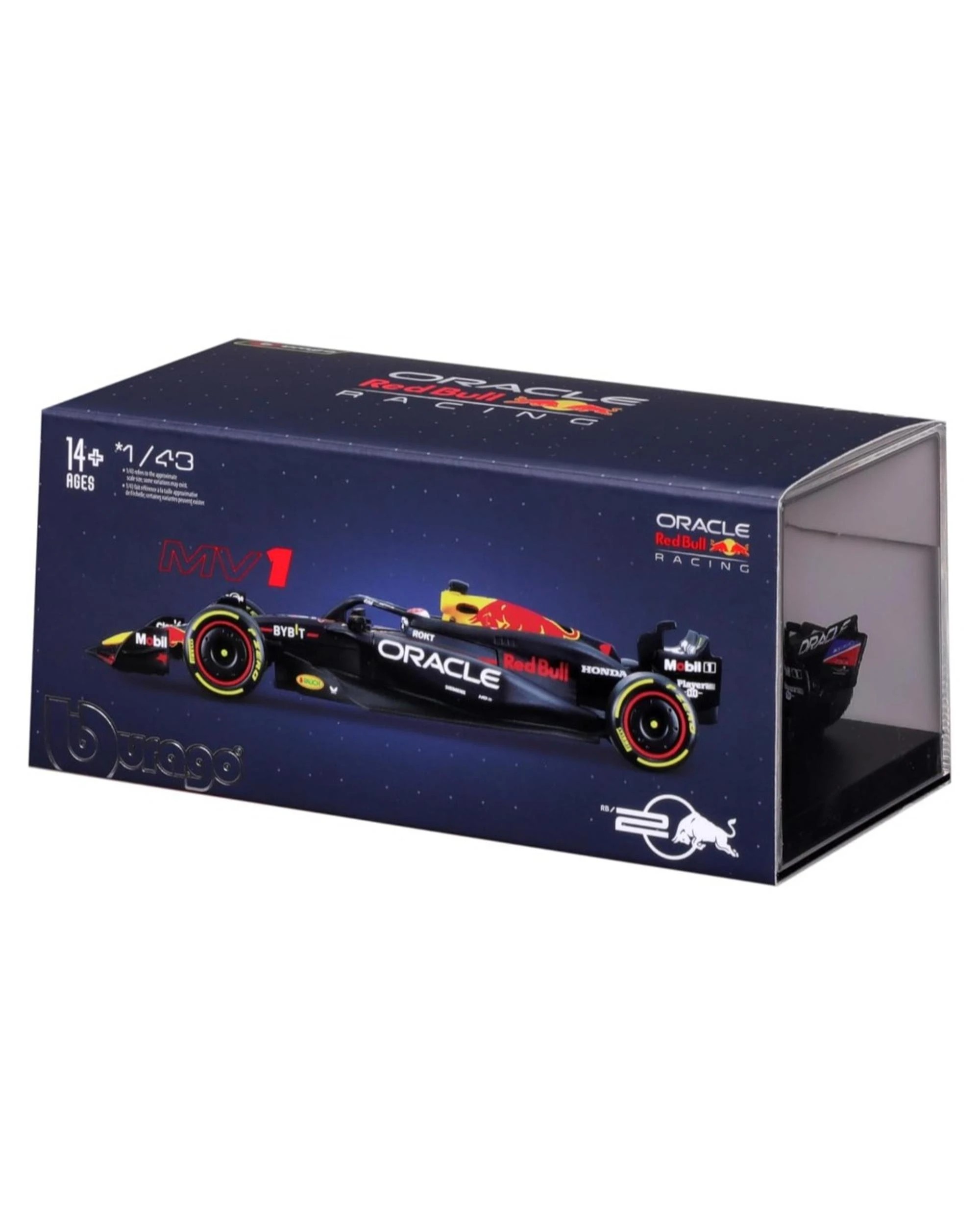 5 Bburago Formula Racing 2024 F-1 Redbull Racing RB20 #1 Max Verstappen with Helmet 1:43 Scale Diecast Vehicle, 5 of 5