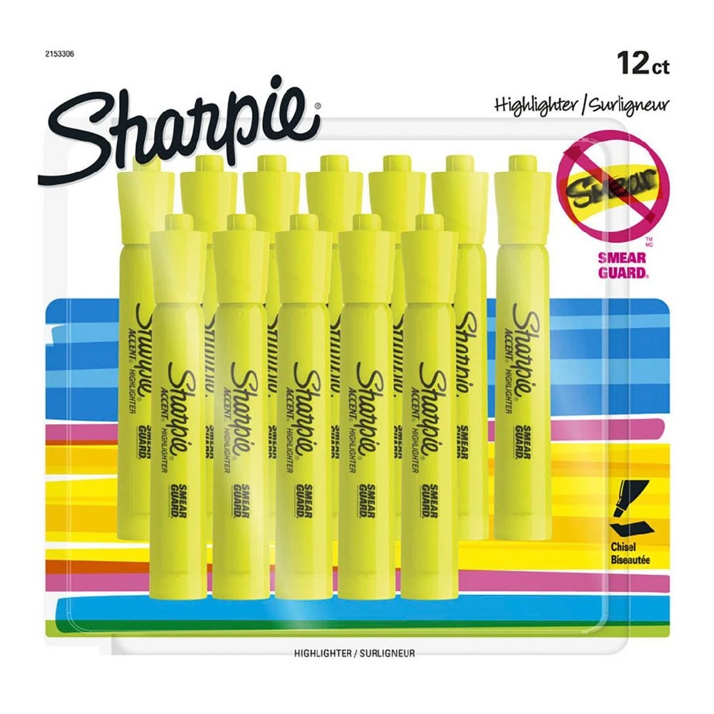 1 Sharpie Tank Highlighters Yellow 12 Pack, 1 of 5