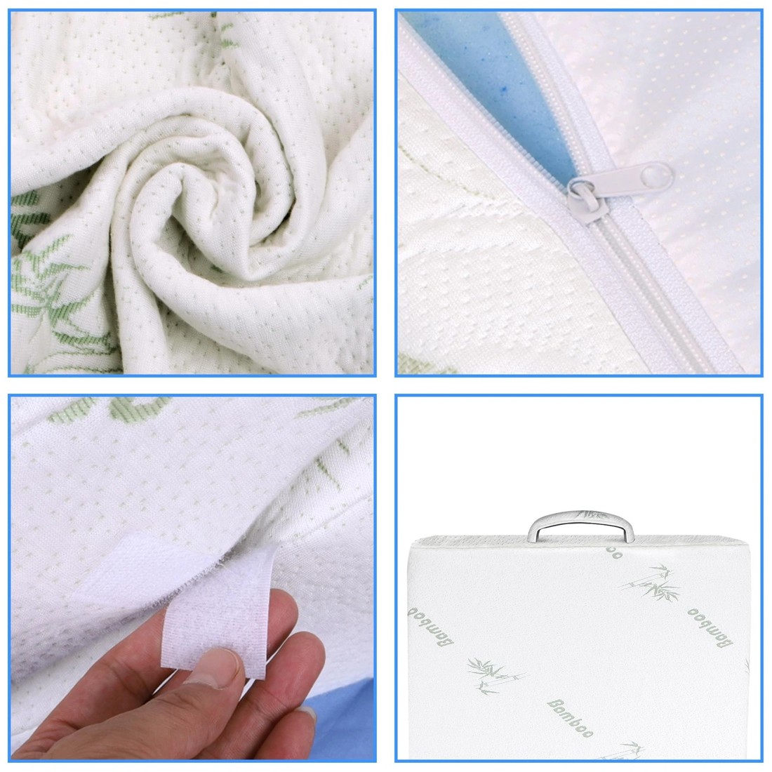 3 Starry Eucalypt Bed Wedge Pillow Cool Gel Memory Foam Back Leg Elevation Bamboo - White, 3 of 4