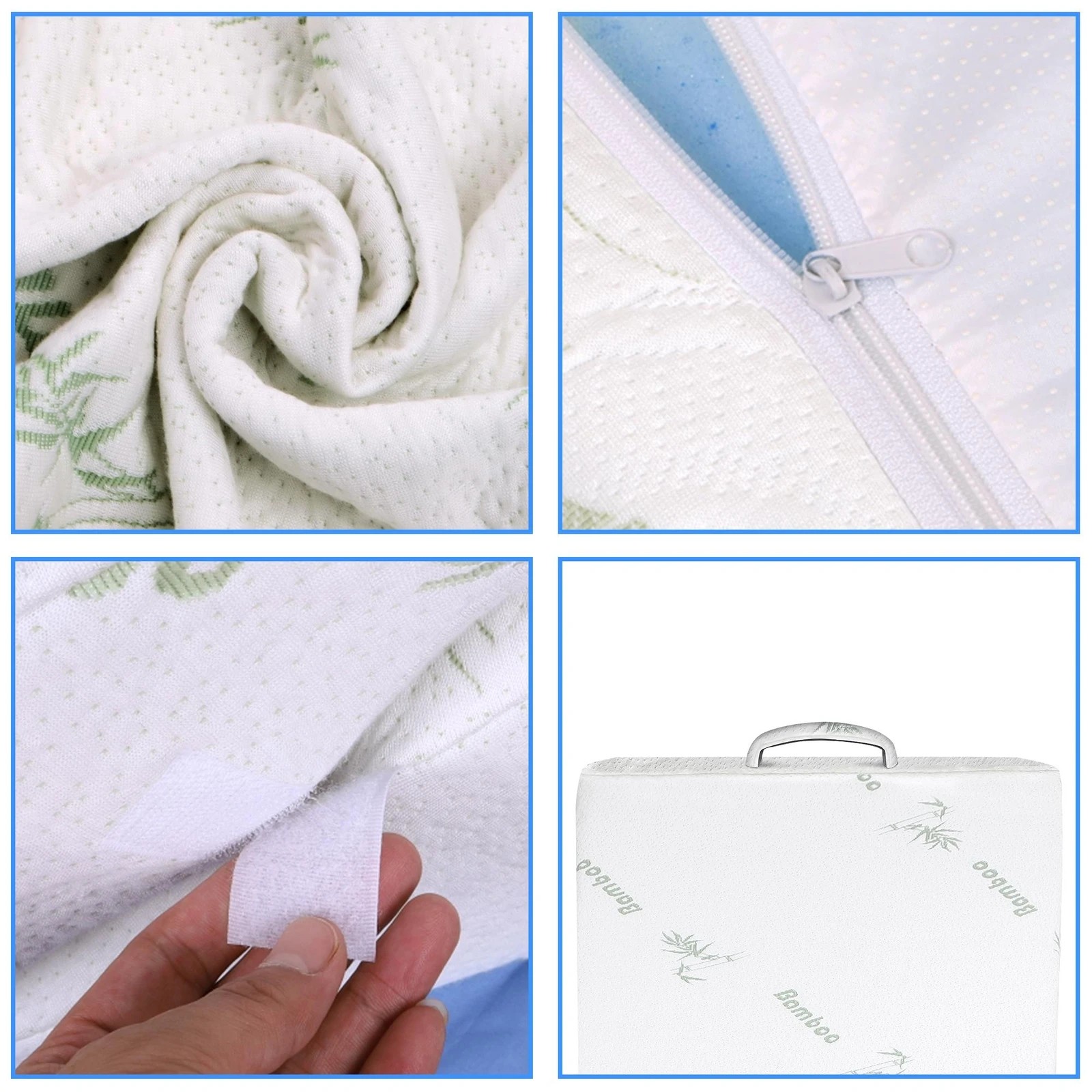 3 Starry Eucalypt Bed Wedge Pillow Cool Gel Memory Foam Back Leg Elevation Bamboo - White, 3 of 4