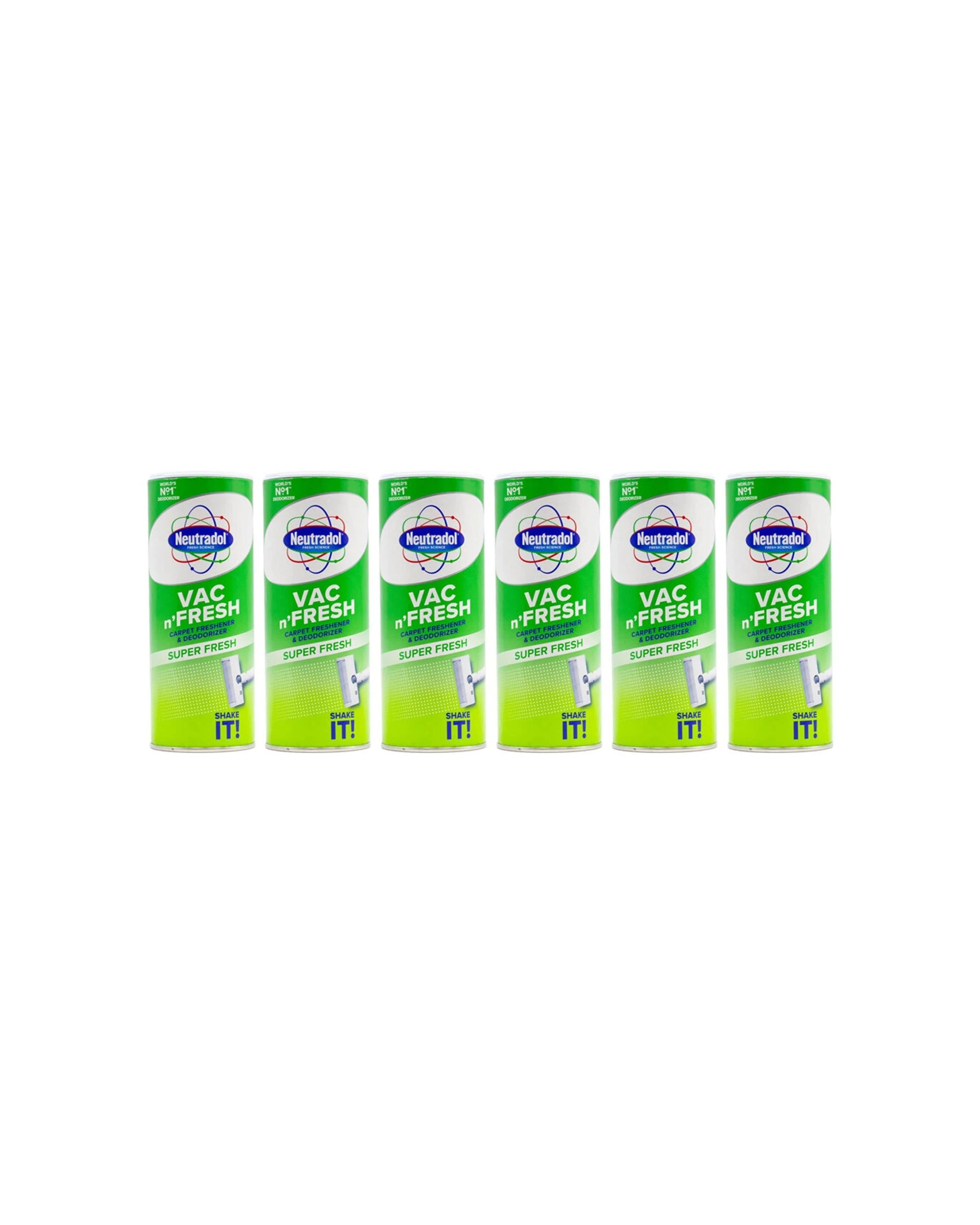 1 Neutradol 6PK 350g Vac N Fresh Carpet Freshener Deodoriser Super Fresh - Green, 1 of 5