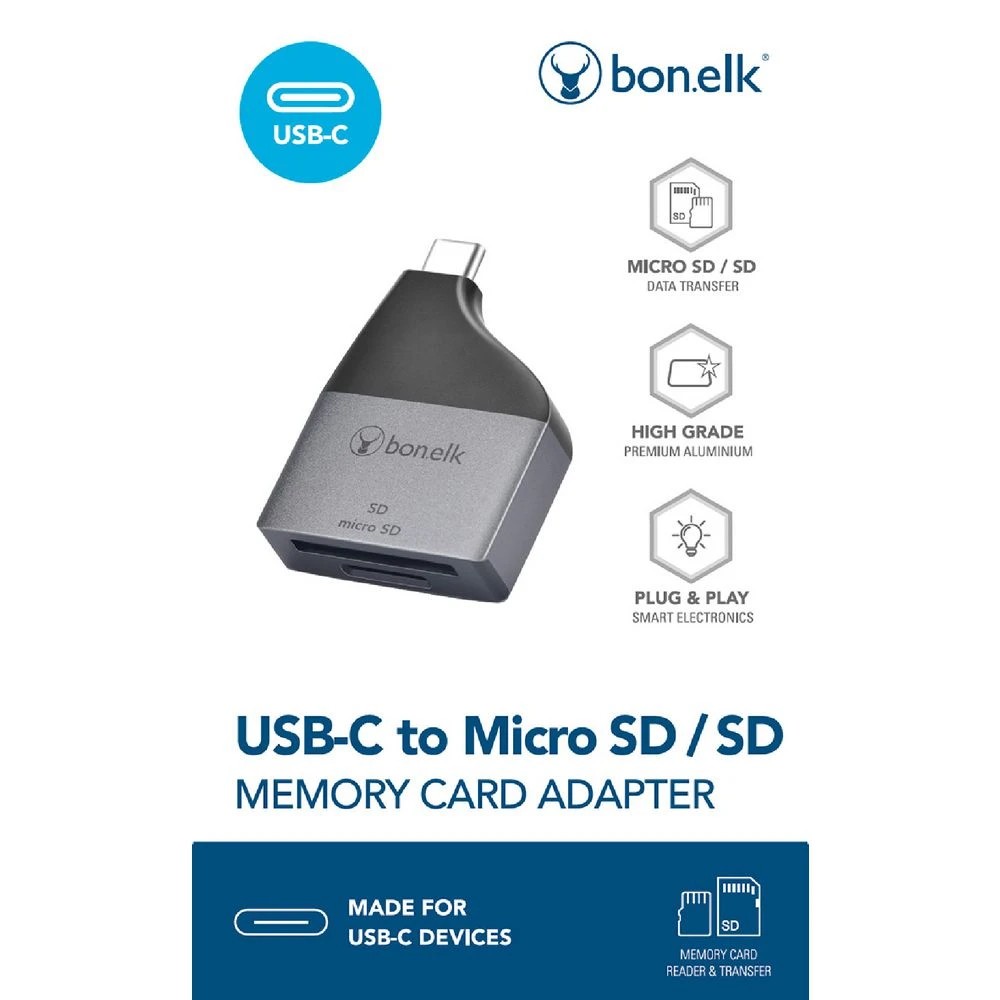 6 Bonelk USB-C to microSD/SD Card Adapter Grey, 6 of 6