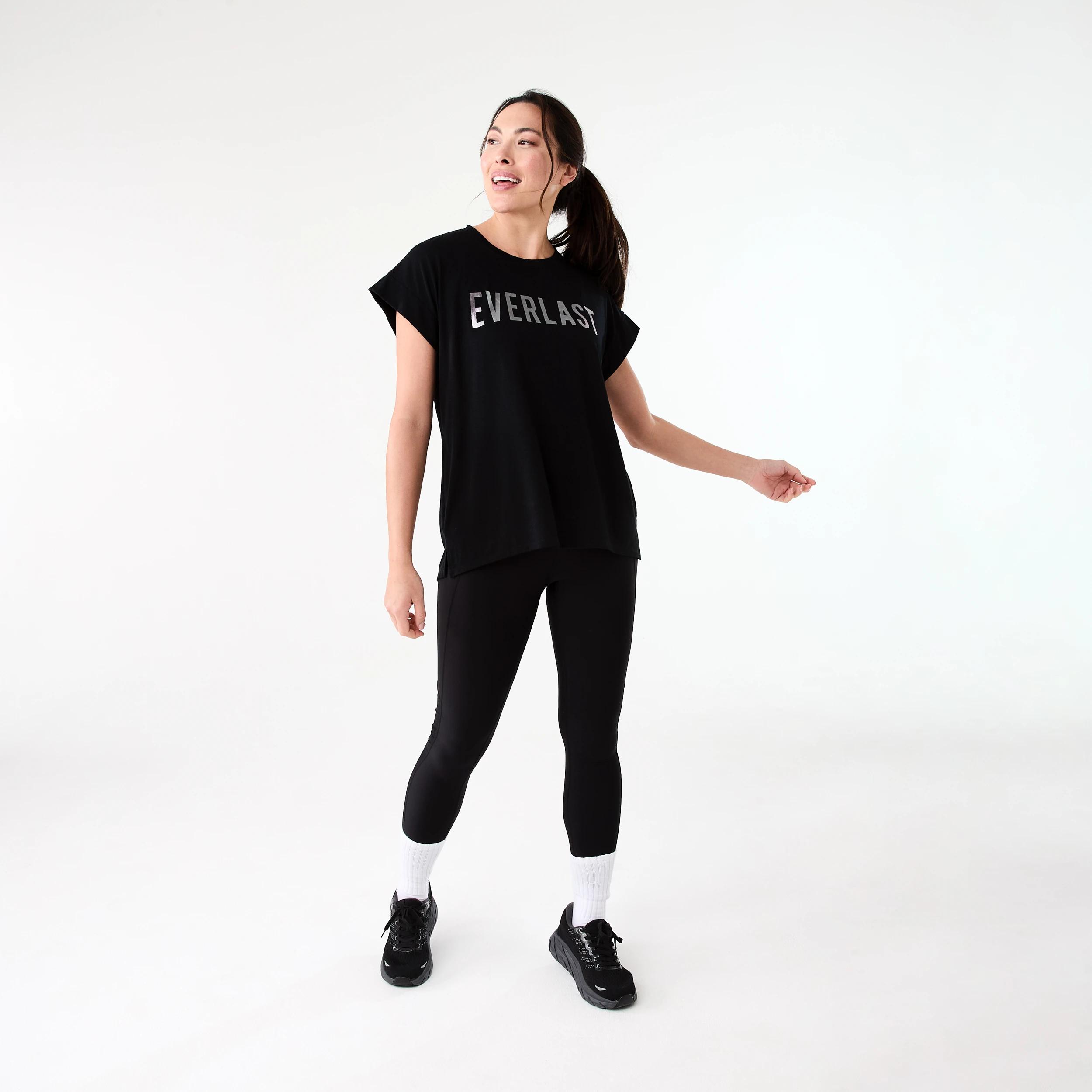 7 Everlast Womens Relaxed Longline T-shirt EVERLAST BLACK, 7 of 7