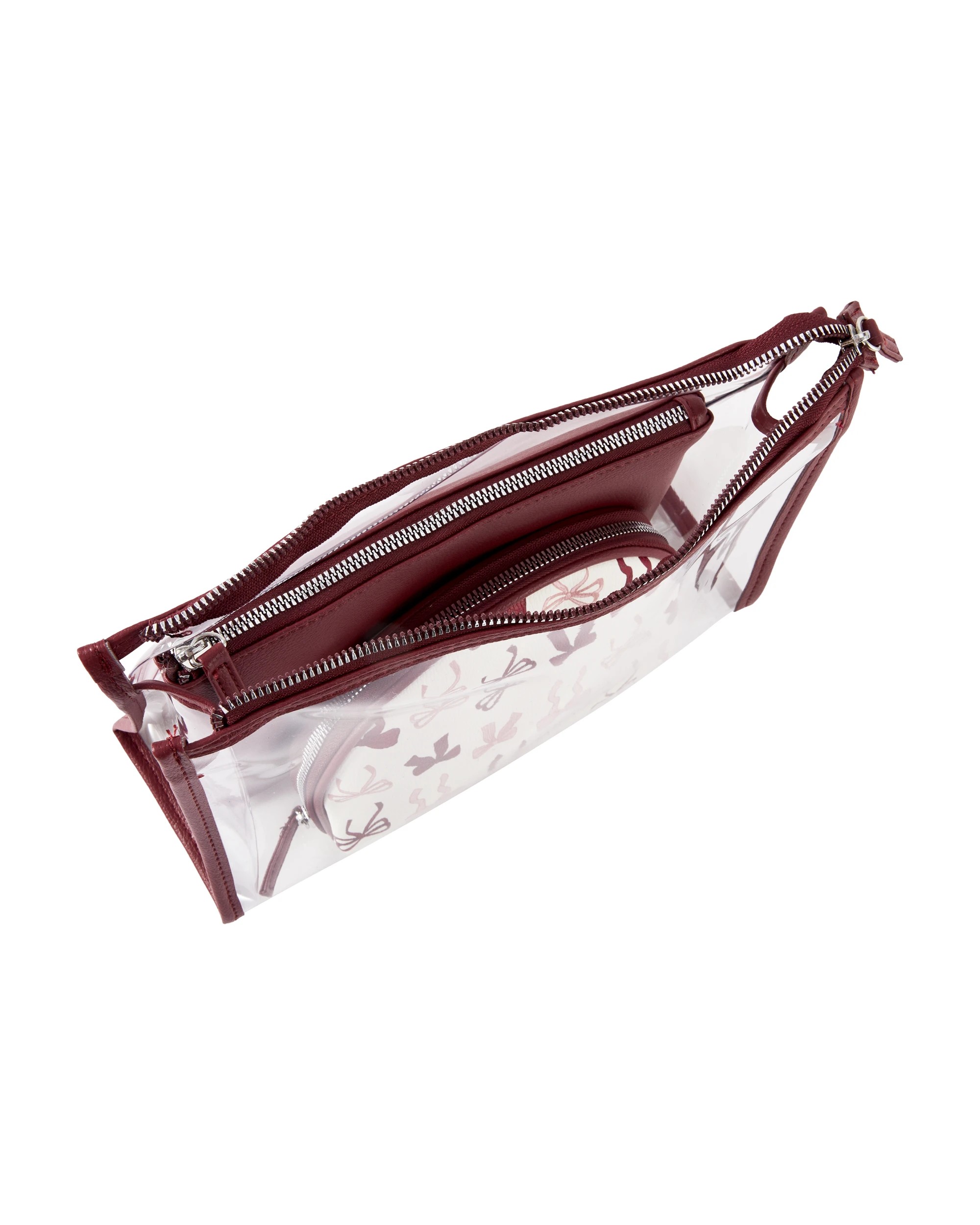 3 OXX Cosmetics 3 Piece Makeup Bag - Maroon and Pink, 3 of 6