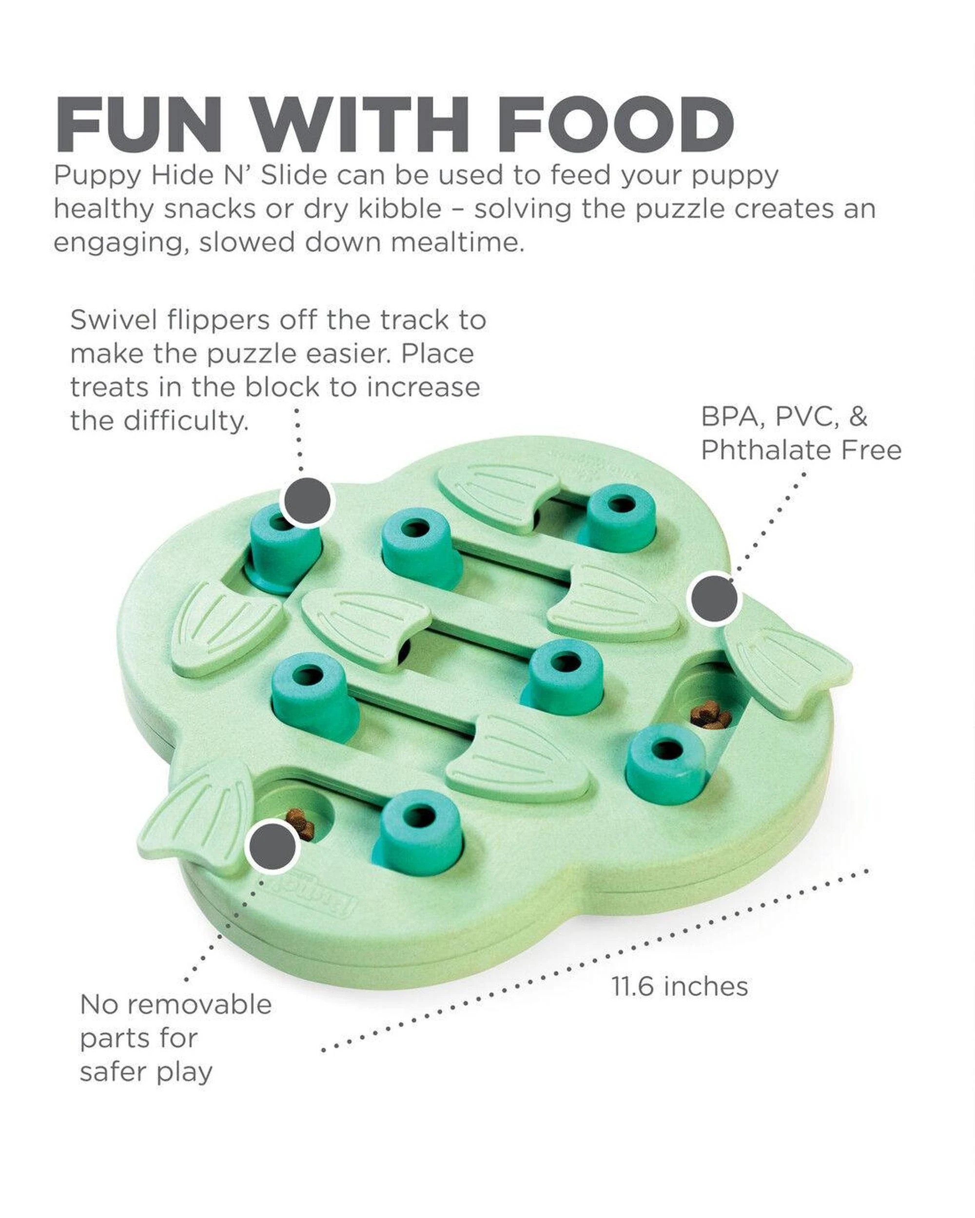 5 Outward Hound Nina Ottosson Puppy Hide N Slide Treat Dispenser Dog Toy Green, 5 of 8