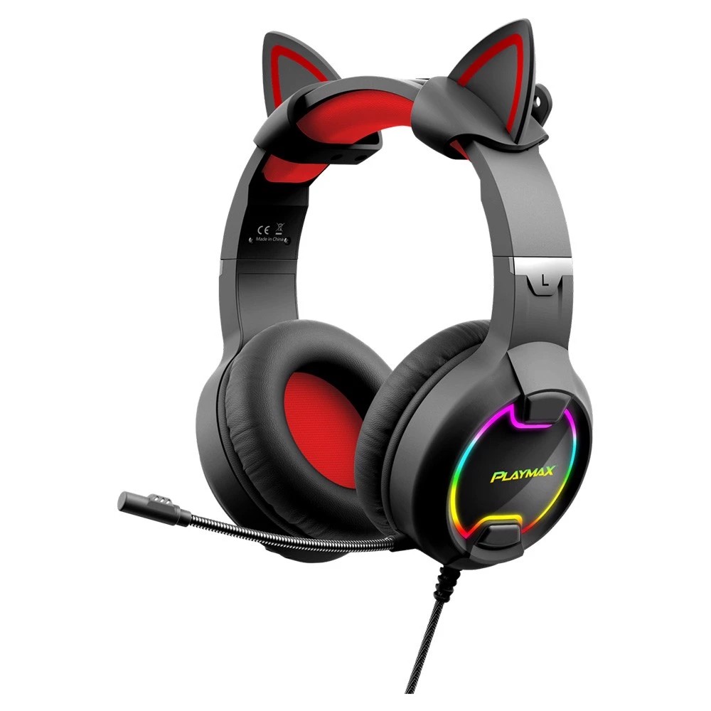 1 Playmax Cat Gaming Headset - Black
 - Black, 1 of 3