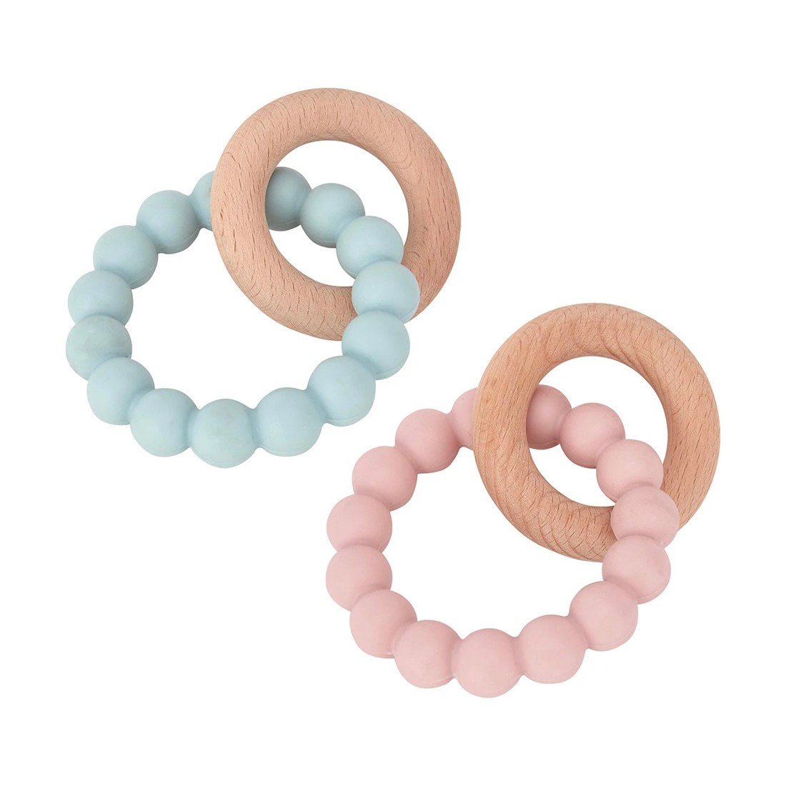 3 Wooden & Silicone Teether - Assorted, 3 of 6