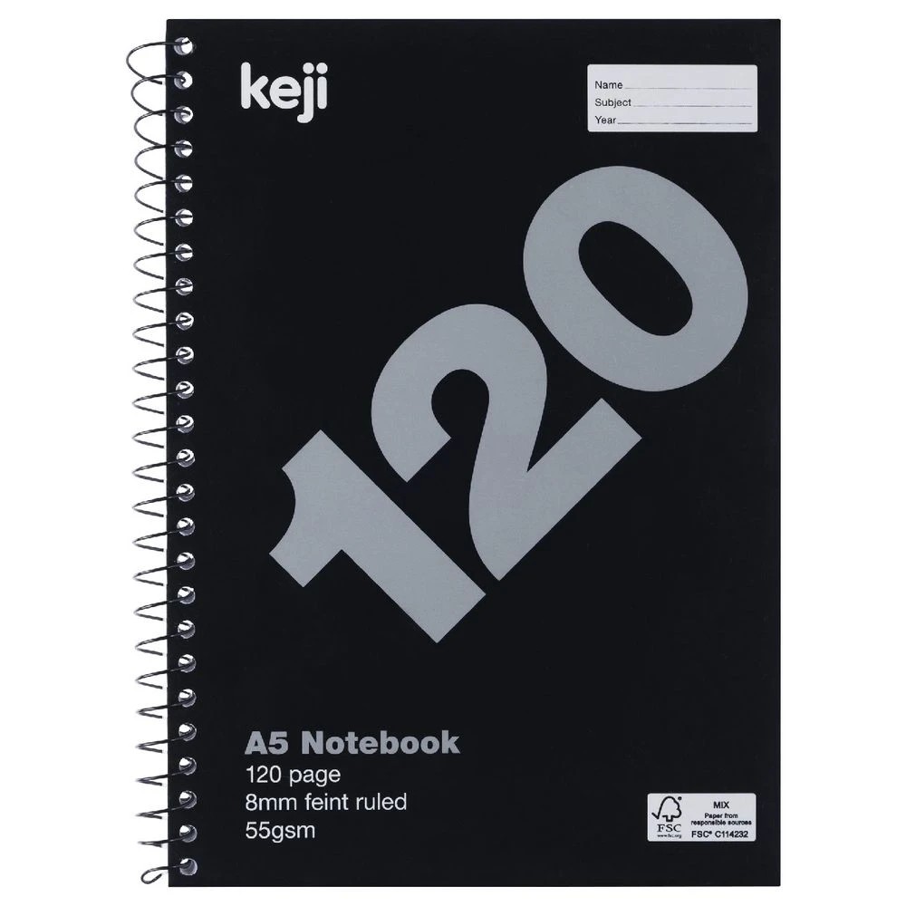 3 Keji A5 Notebook 120 Page Black, 3 of 3