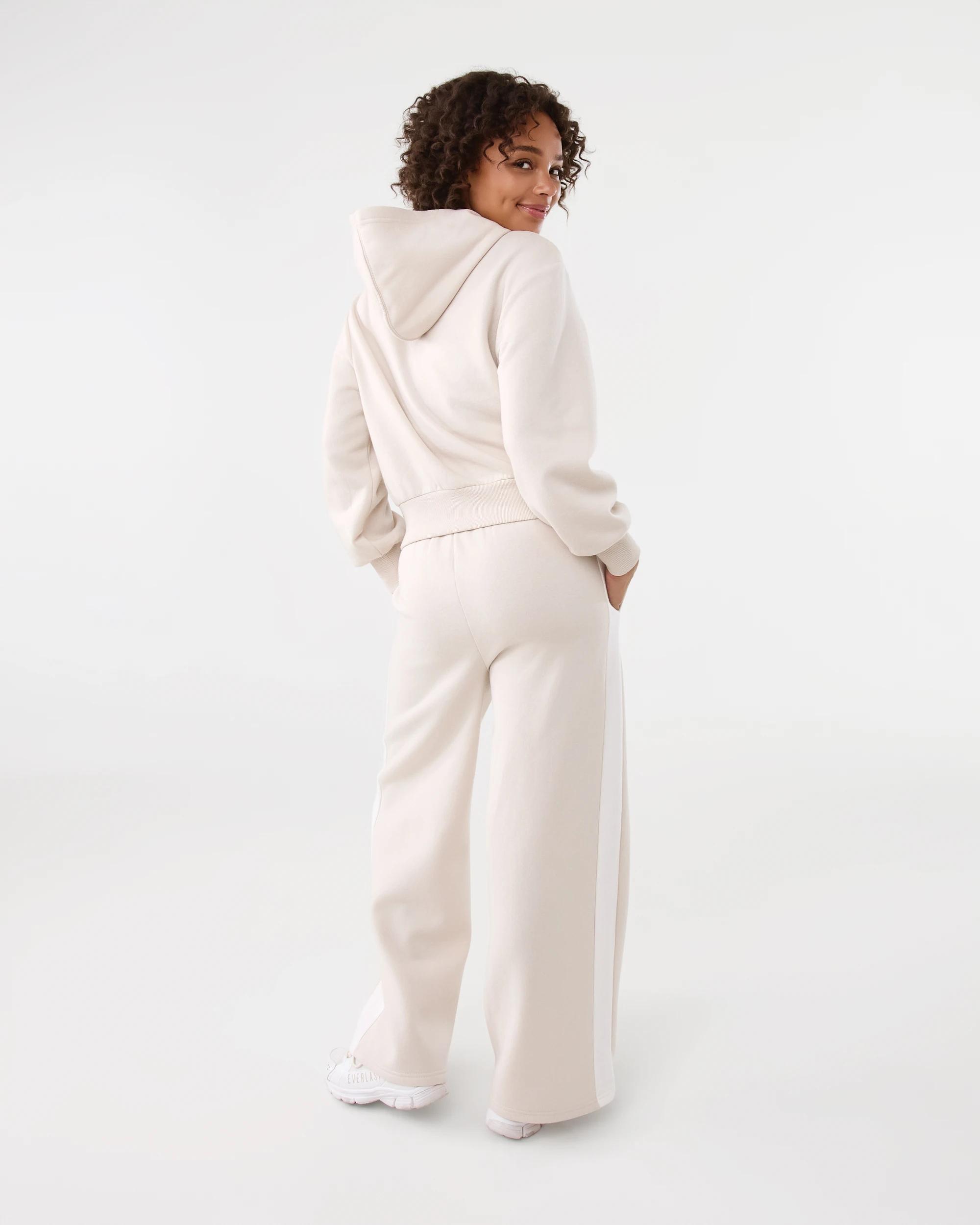 4 Everlast Womens Panel Wide Leg Trackpants Cool Beige, 4 of 7