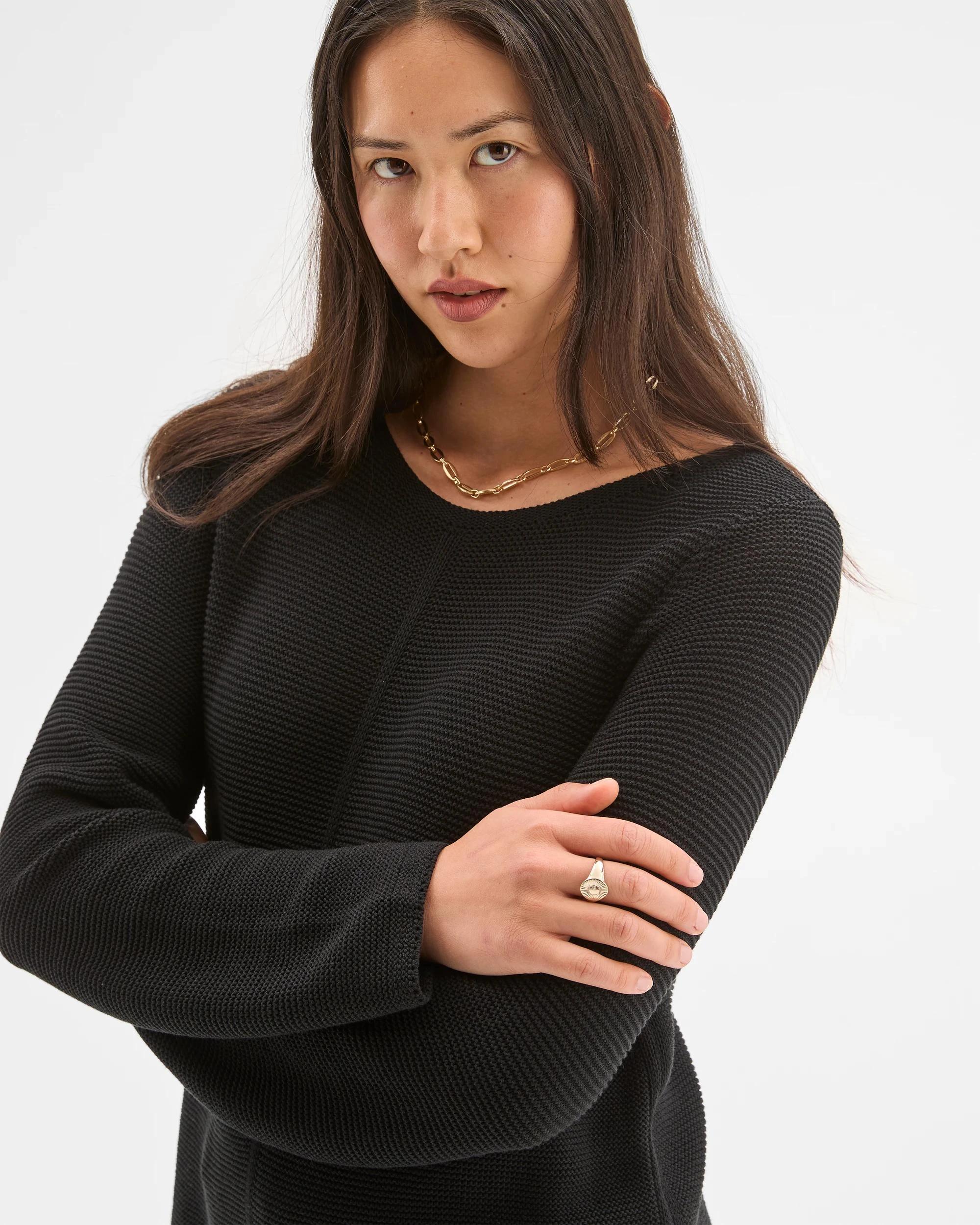 4 Target Woman Australian Cotton Blend Ottoman Twist Jumper BLACK, 4 of 5