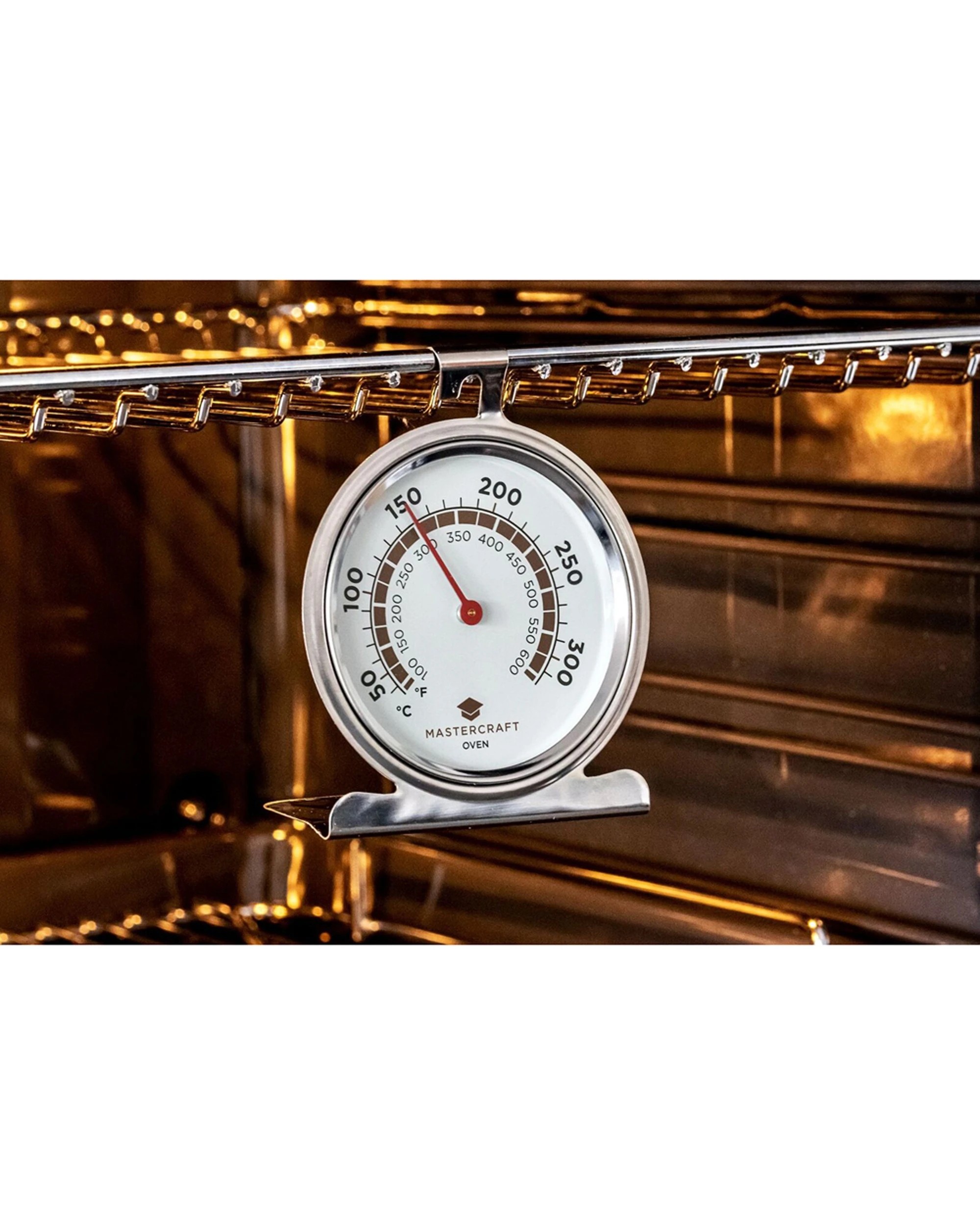 4 Mastercraft 2PK Round 10cm Stainless Steel Oven Thermometer Easy Read Dial - Silver, 4 of 6