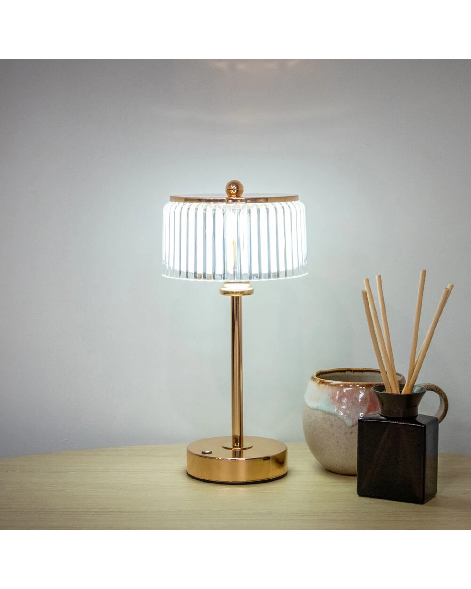 7 Boyle Rechargeable LED Table Lamp Acrylic Flute Shade Adjustable Lighting - Gold, 7 of 8