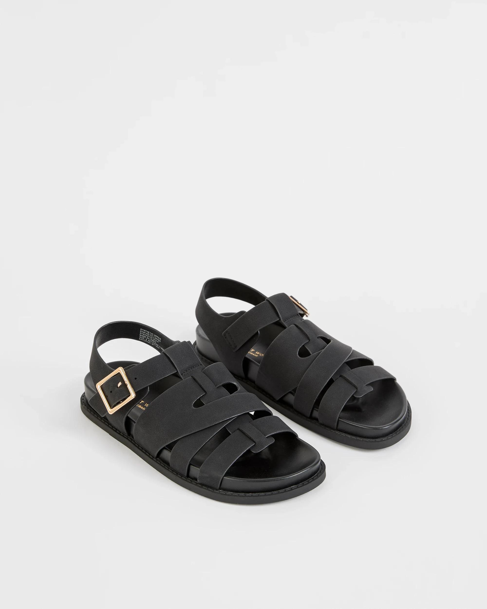 3 Target Woman Back Strap Caged Toe Moulded Sandal - Peta BLACK, 3 of 3