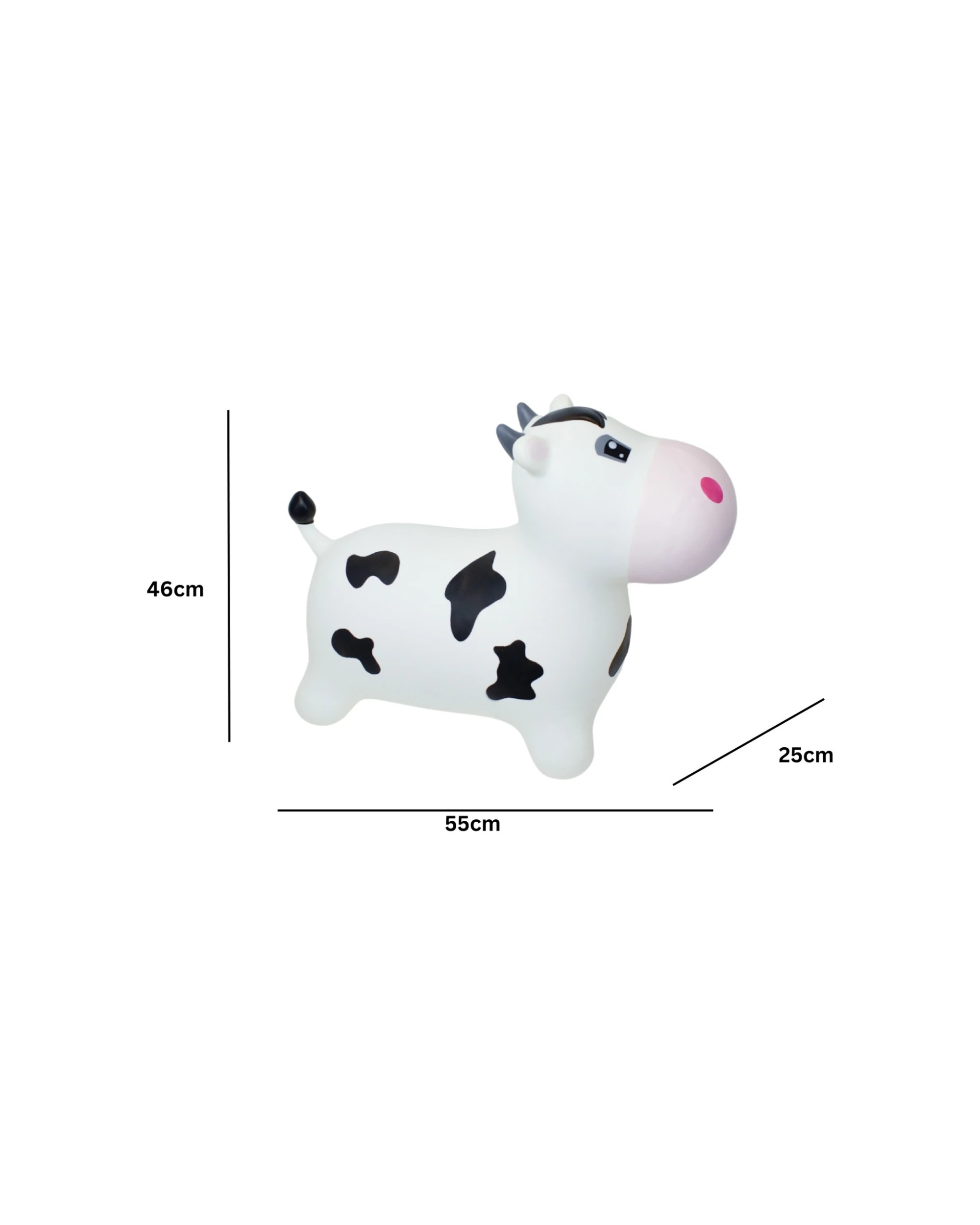 6 Kaper Kidz Bouncy Rider Moo Moo The Cow Ride On Bouncer Toy 12 Months Plus - White, 6 of 6