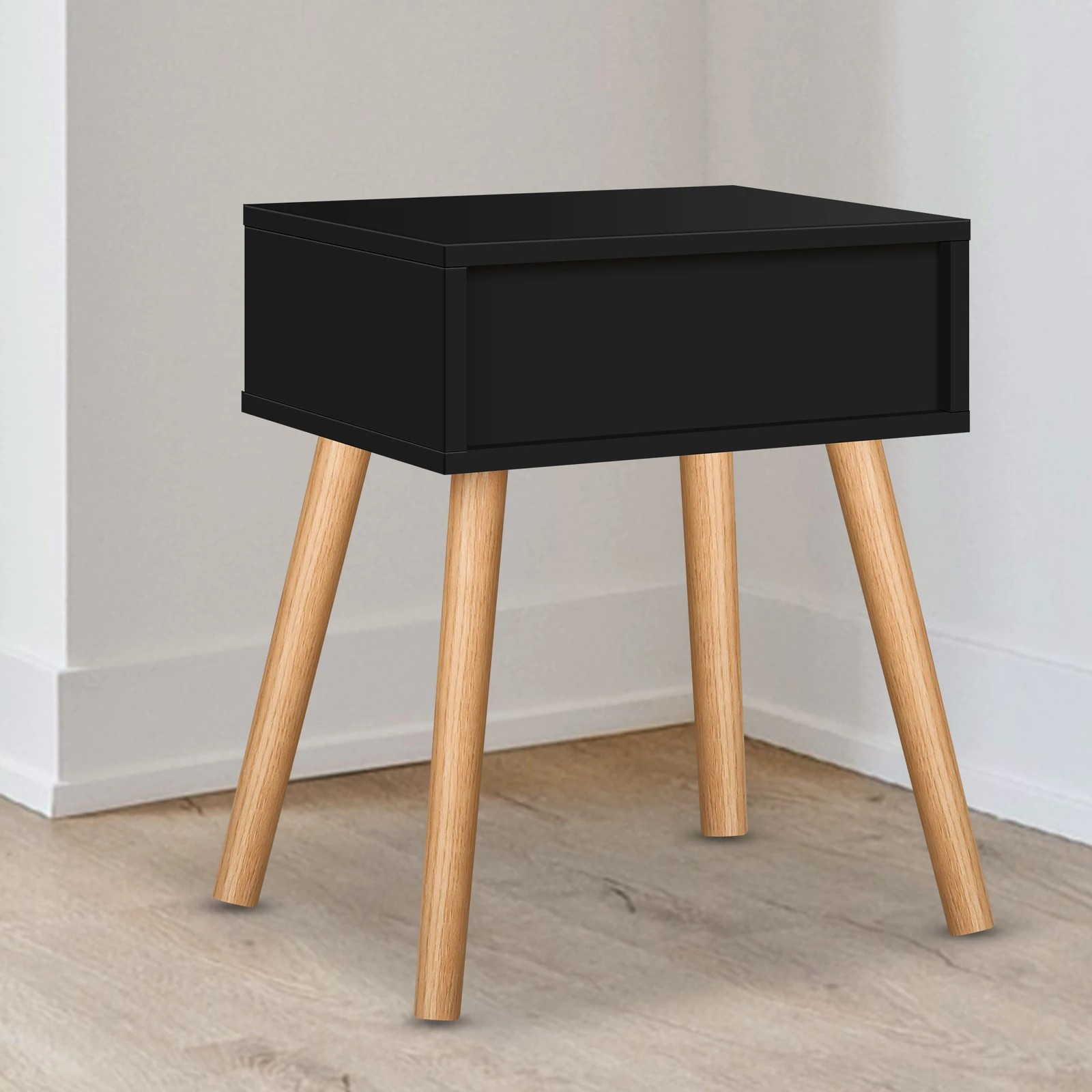 6 Alfordson 2x Bedside Table Nightstand Side Storage Rattan - Black, 6 of 10