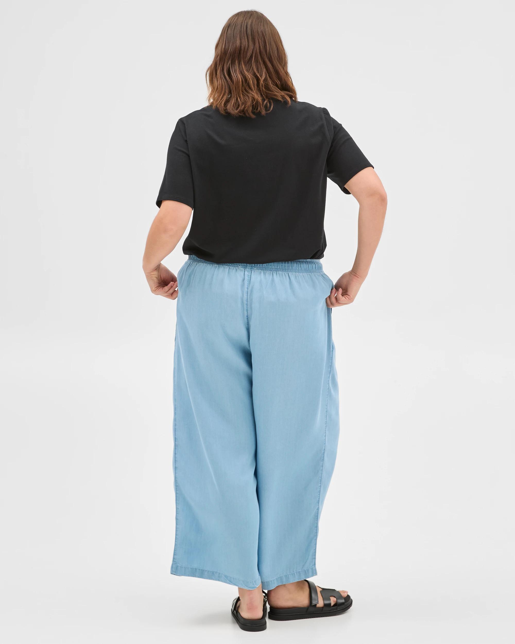 6 Target Plus Size Soft Cropped Wide Leg Pants LIGHT WASH, 6 of 6