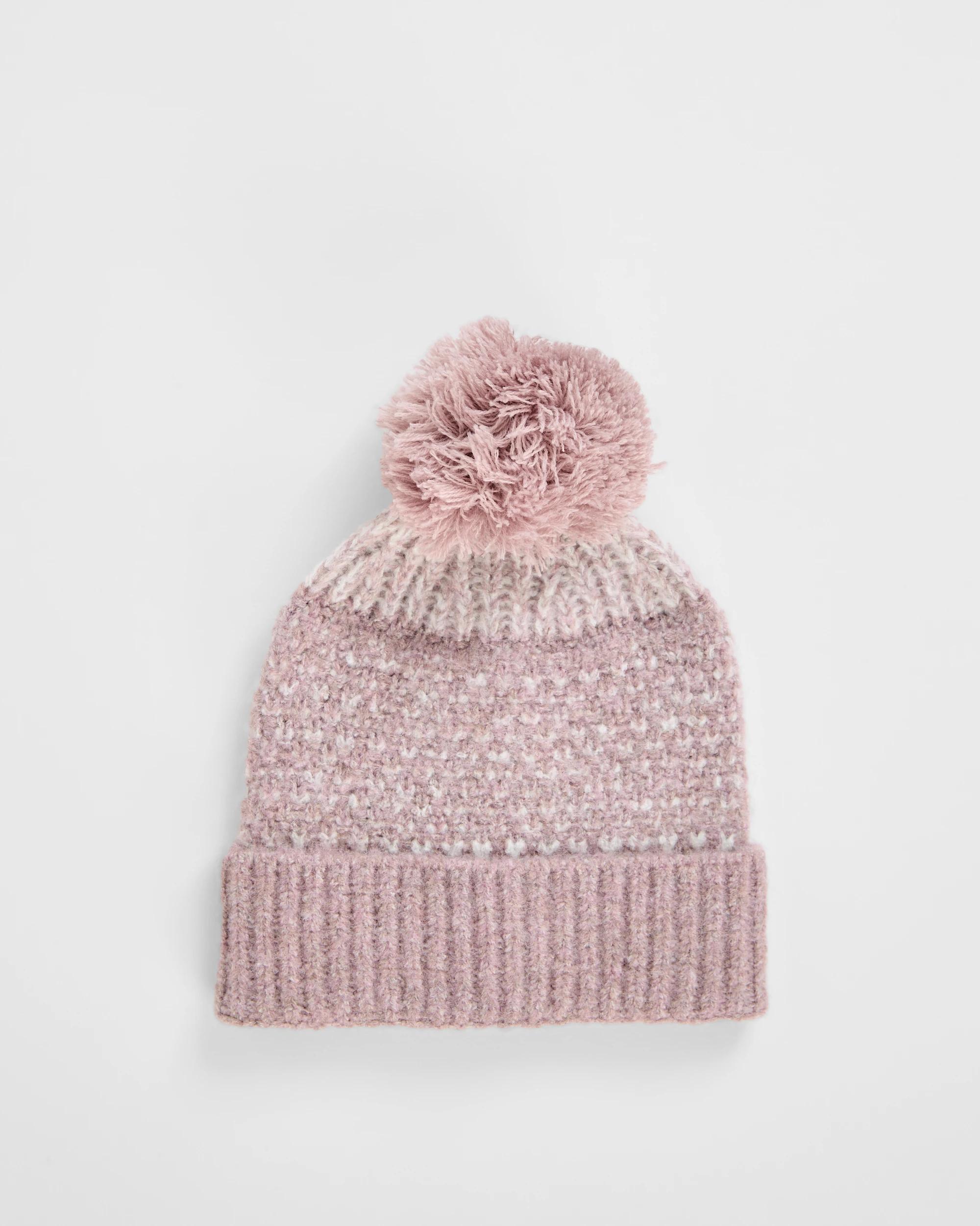 1 Target Kids Patterned Pom Pom Beanie PINK, 1 of 2