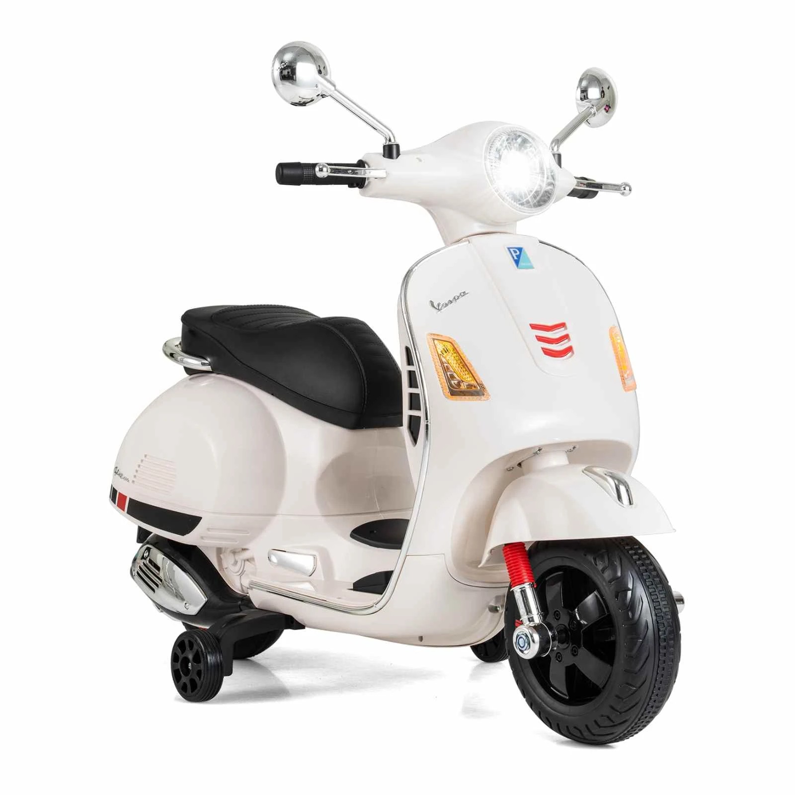 1 Costway 12V Electric Motorcycle VESPA Licensed Motorbike Ride on Car - White, 1 of 1