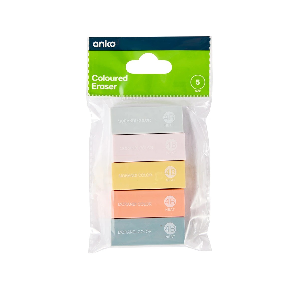 1 5 Pack Coloured Erasers, 1 of 5