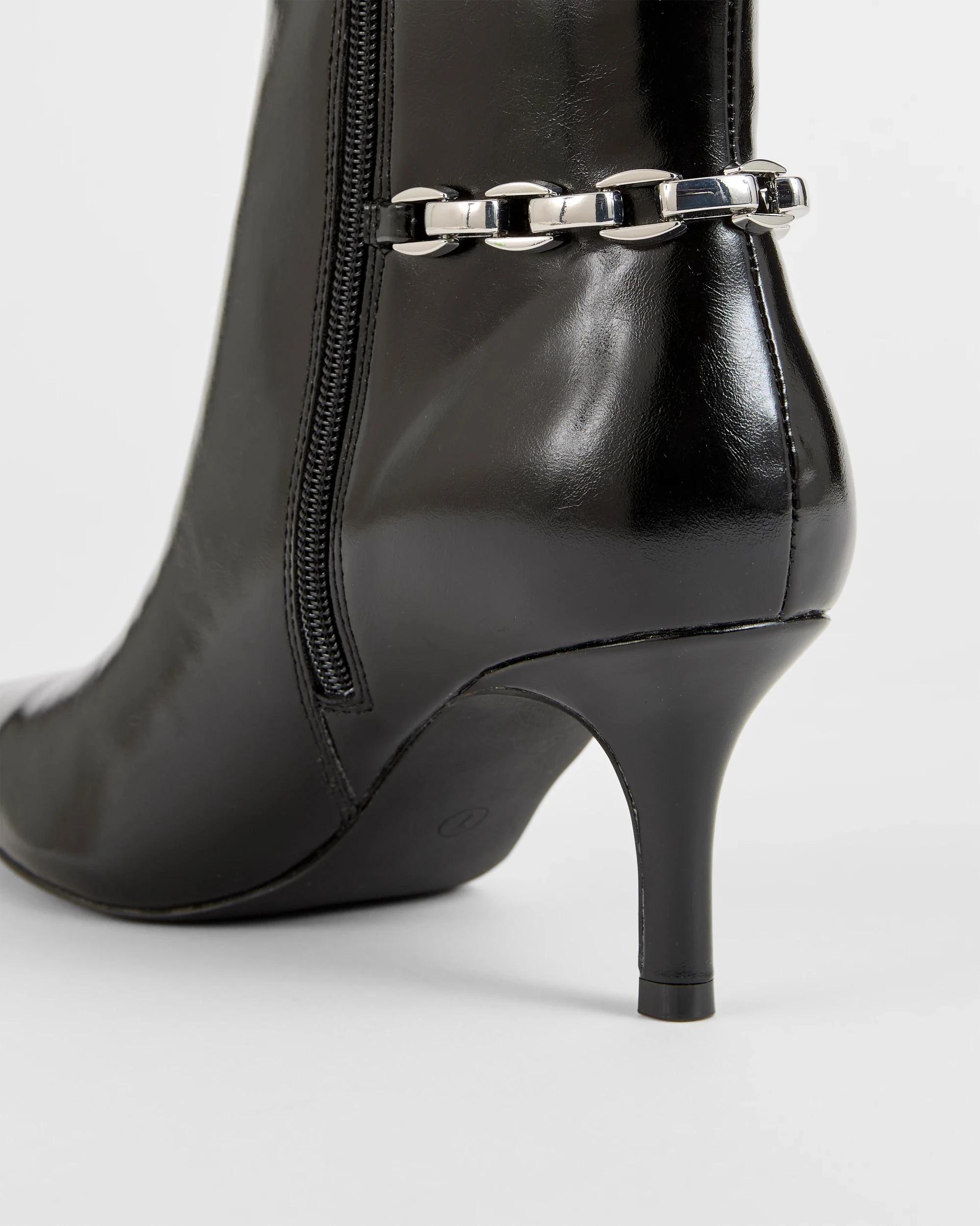 3 Target Woman Ankle Kitten Heel Shaft Boots - Athena BLACK PATENT, 3 of 3
