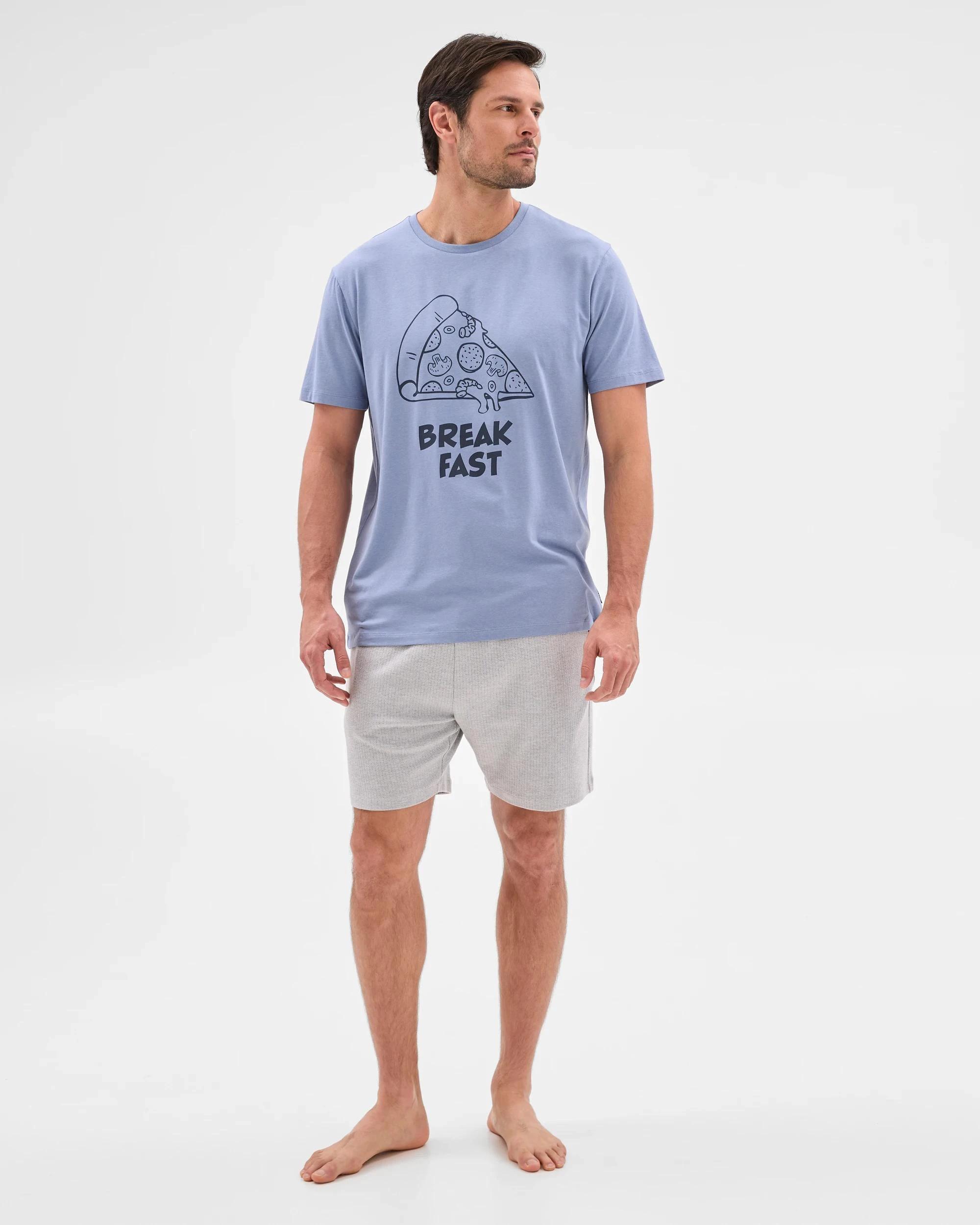 2 Australian Cotton Blend Print Sleep T-Shirt - Maxx PIZZA BREAKFAST, 2 of 6