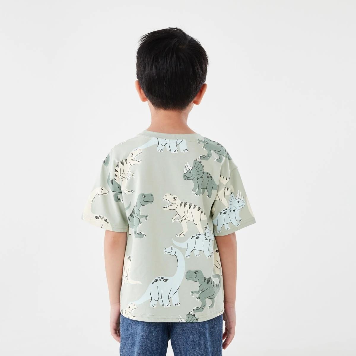 2 All Over Print T-shirt CRANKY DINOS AQUA GREY, 2 of 6