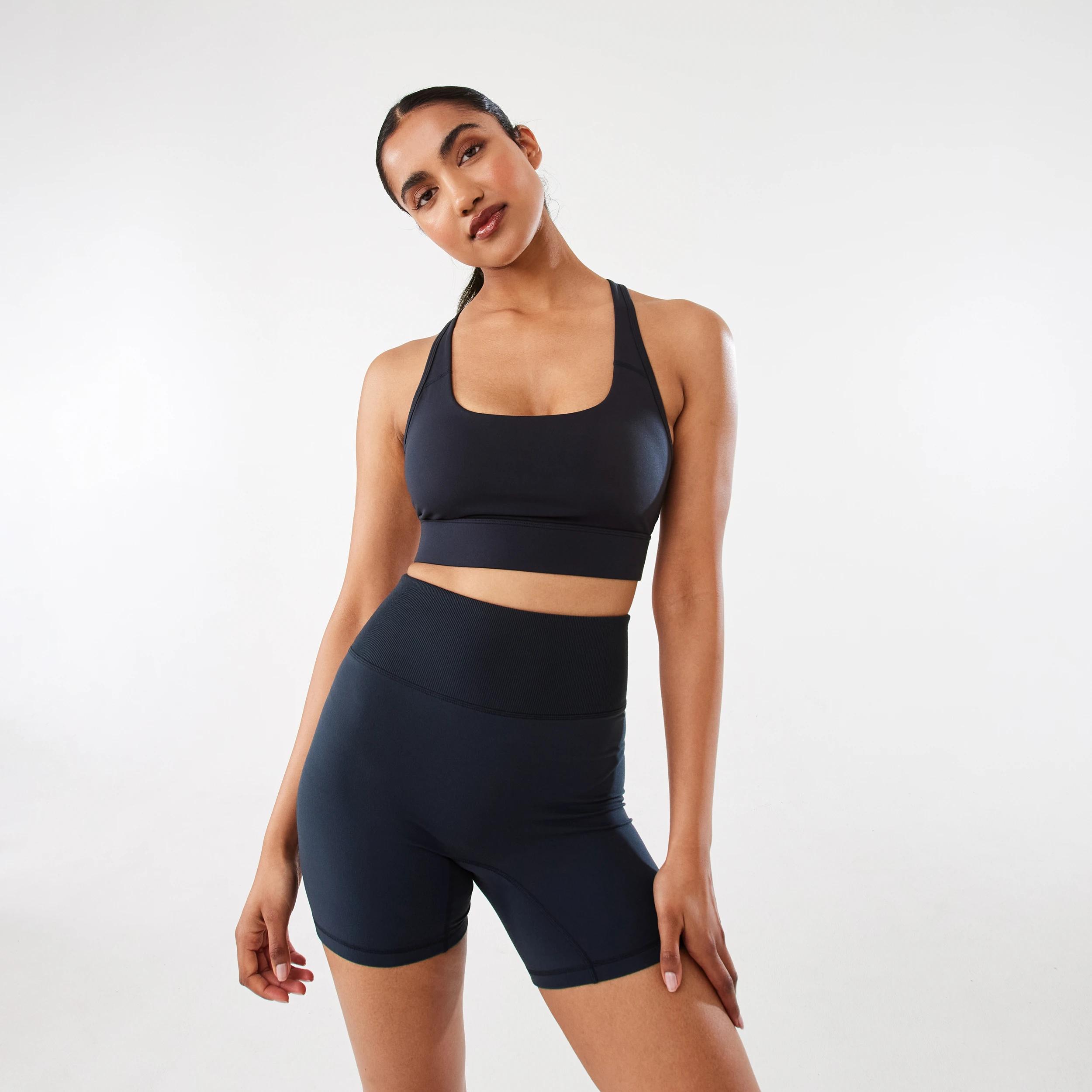 4 Active Womens Ribbed Waist Bike Shorts SHADE NAVY, 4 of 6