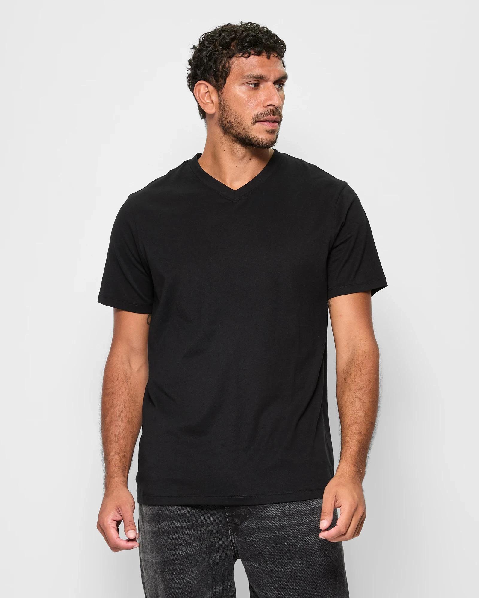 1 Target Australian Cotton V-Neck T-Shirt BLACK, 1 of 5