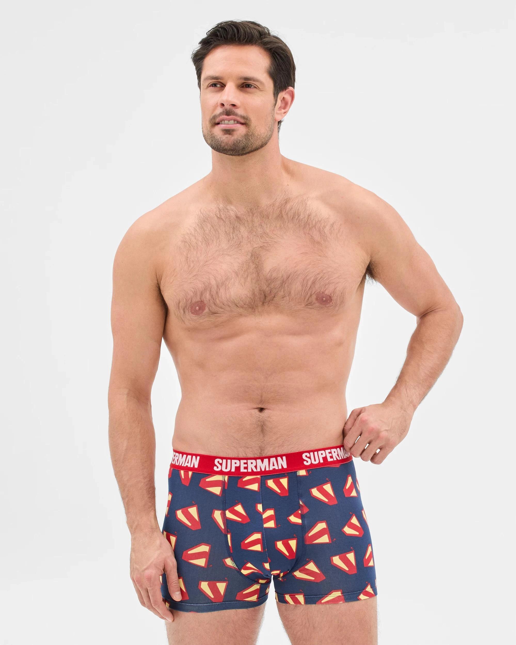 5 Superman Mens Box Set - Sleep, Socks, Trunk - 4 Piece Set WHITE / BLUE / RED, 5 of 7